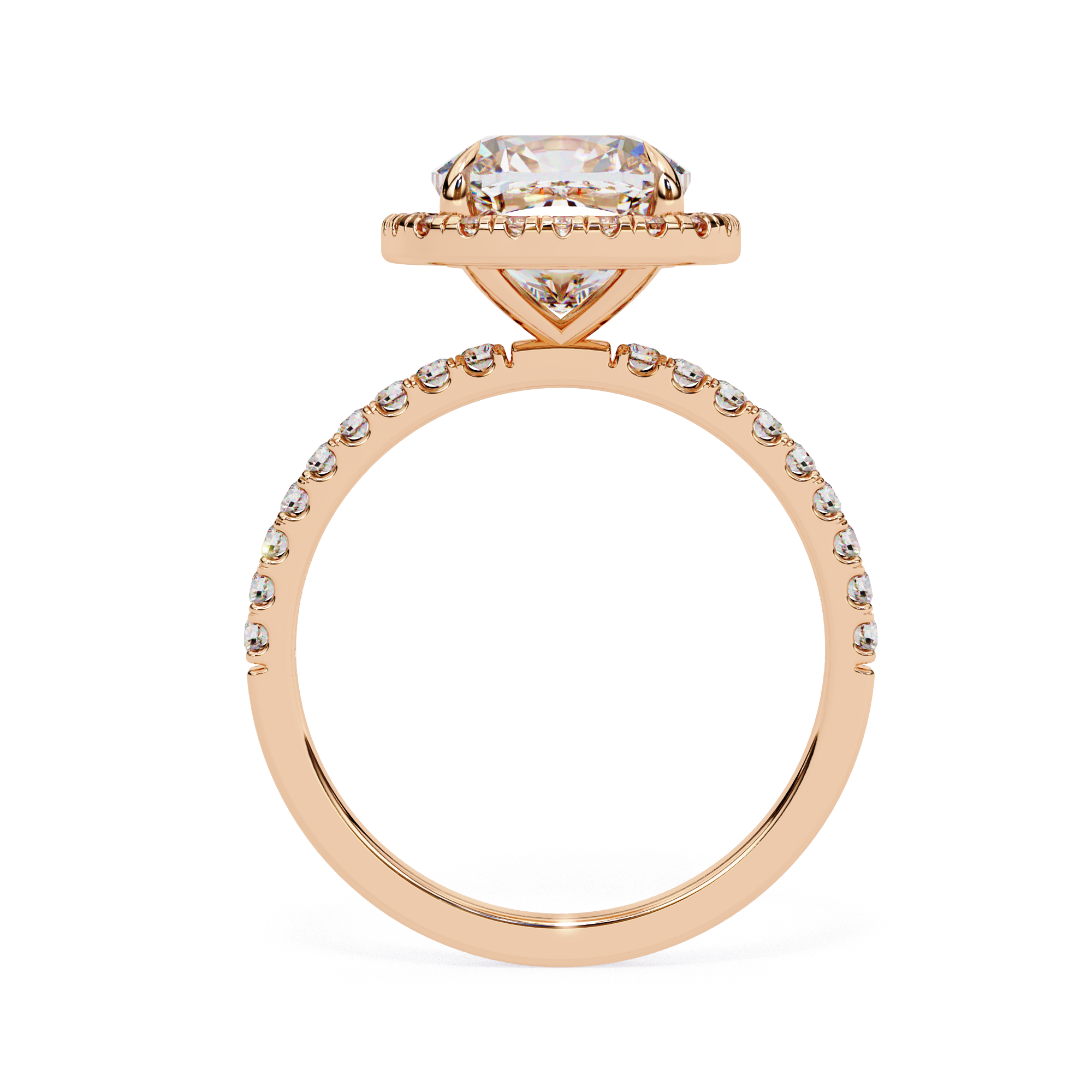Eternal Cushion Cut with Halo Pave Diamond Ring