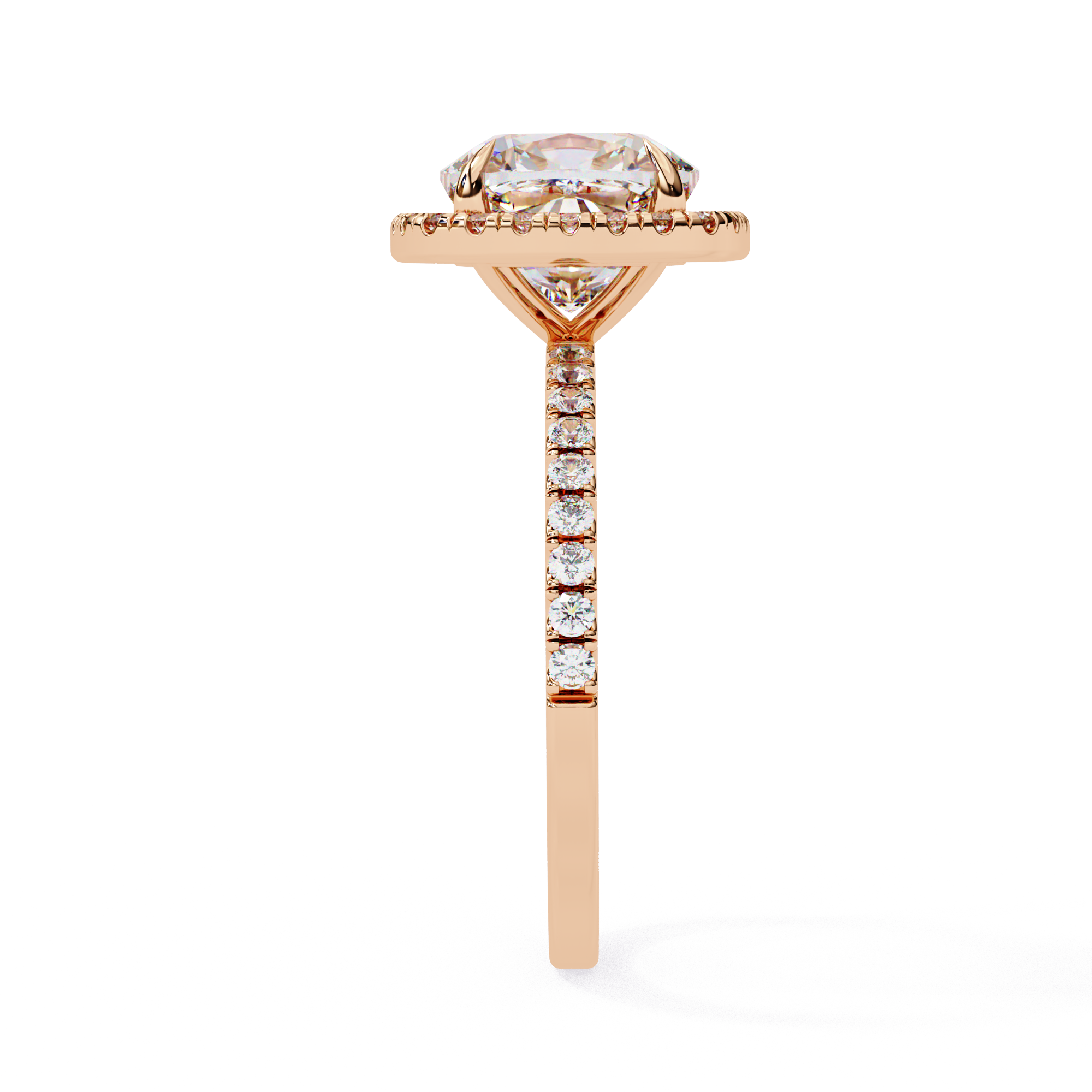 Eternal Cushion Cut with Halo Pave Diamond Ring