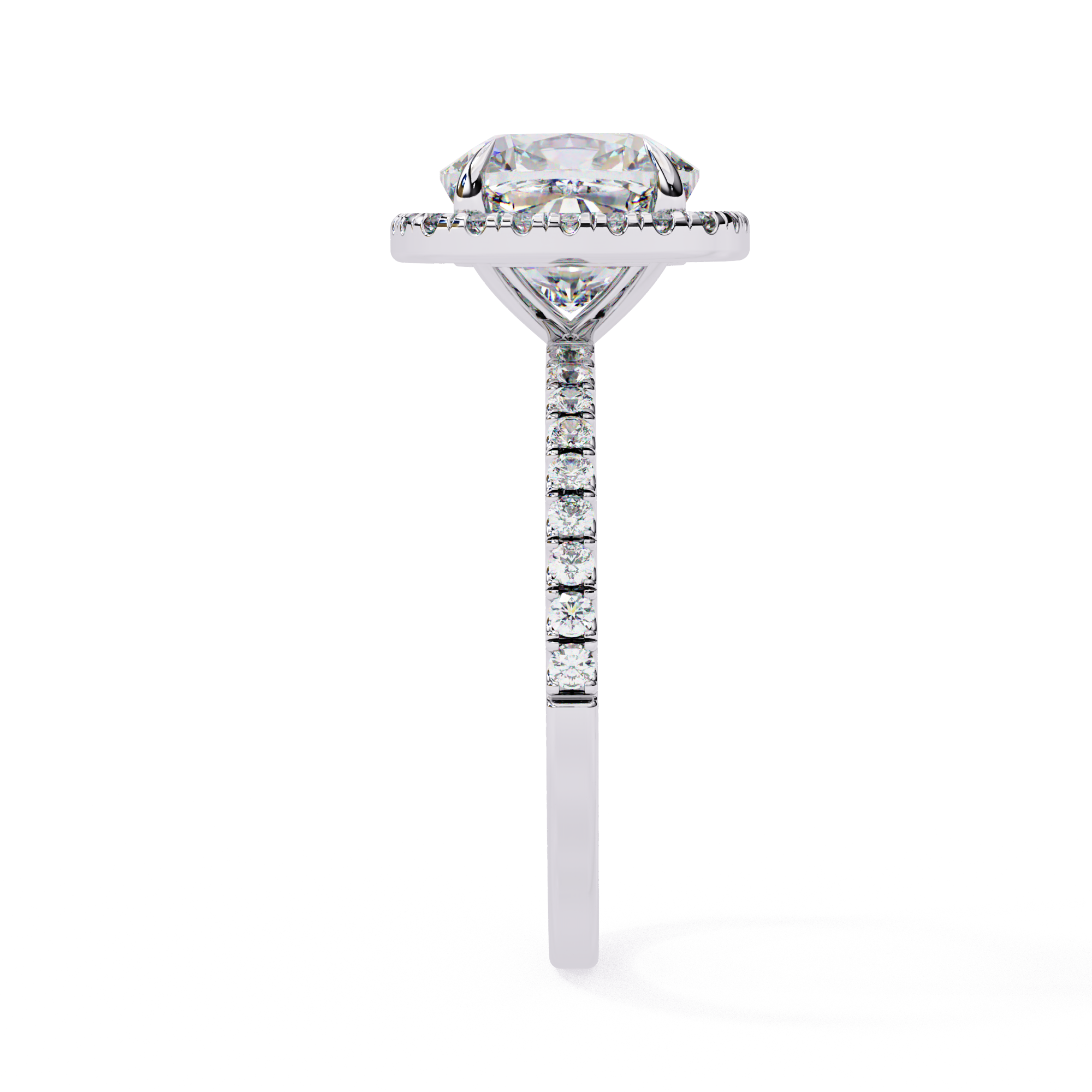 Eternal Cushion Cut with Halo Pave Diamond Ring