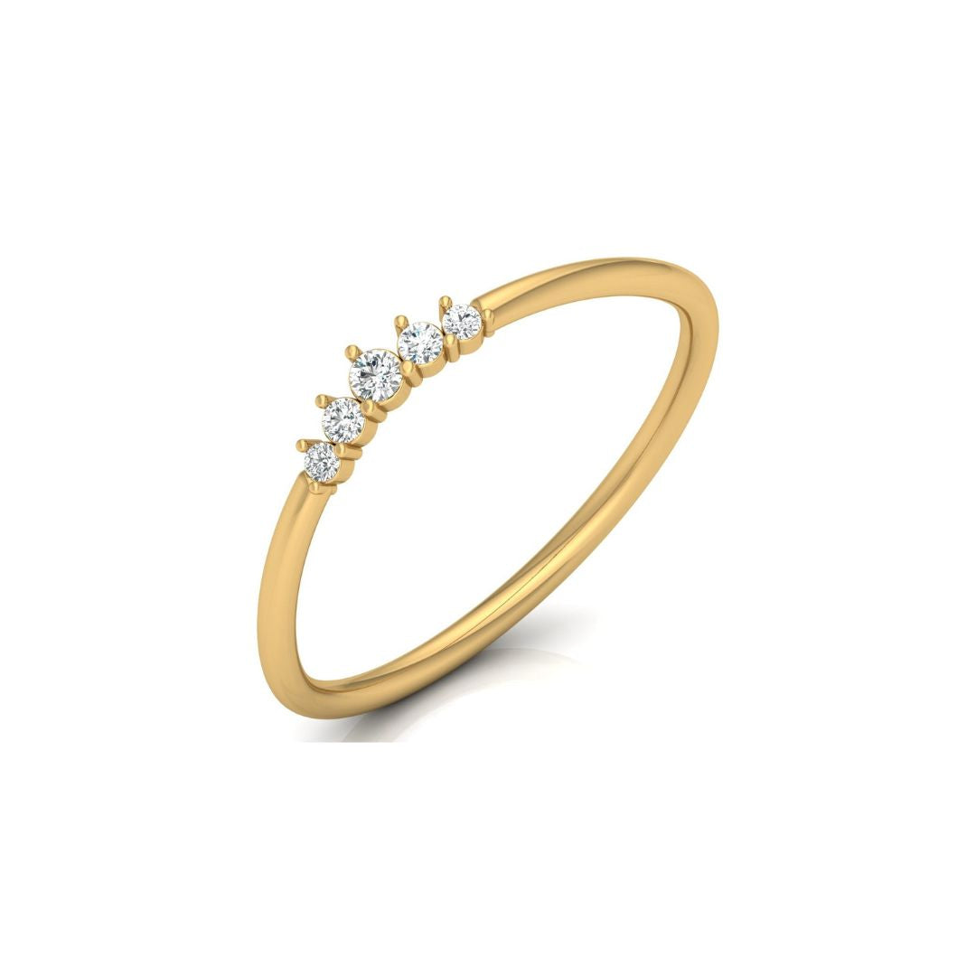The Minimalist Five-Stone Diamond Stacking Ring in Gold