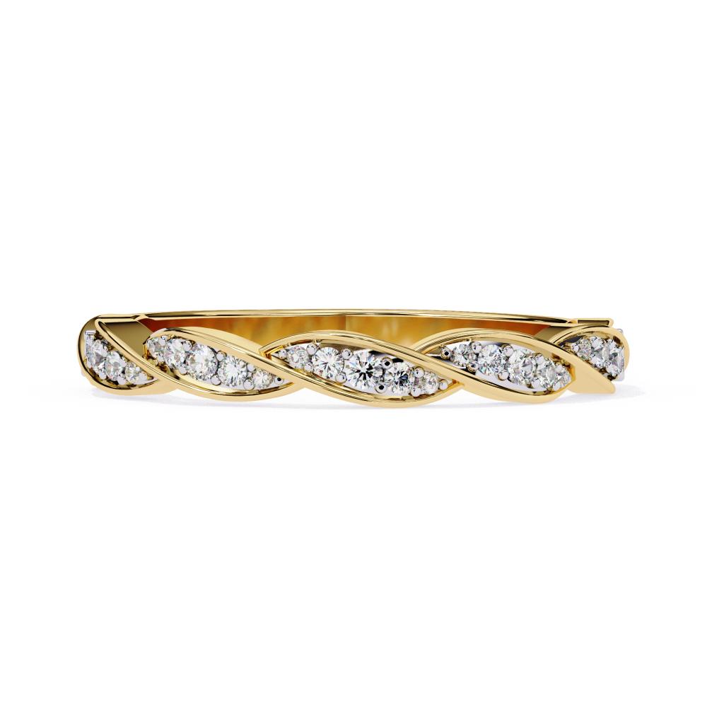Twisted Multi-Stone Wedding Band in Gold