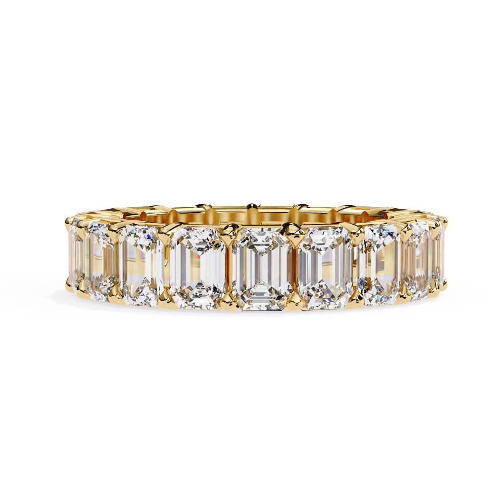Elegant Emerald-Cut Full Eternity Diamond Band in Gold