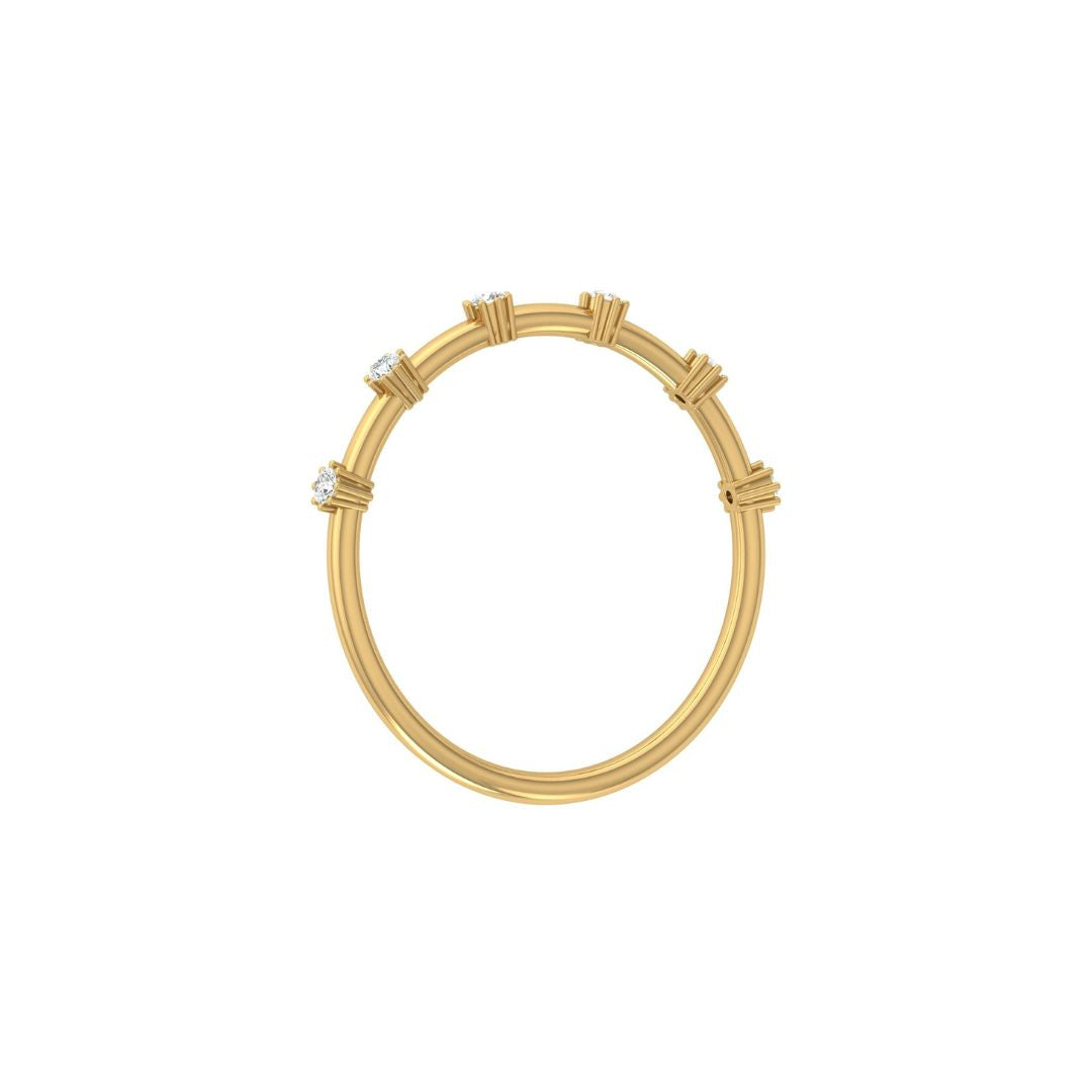 Classic Round Diamond Half Tennis Necklace in Gold