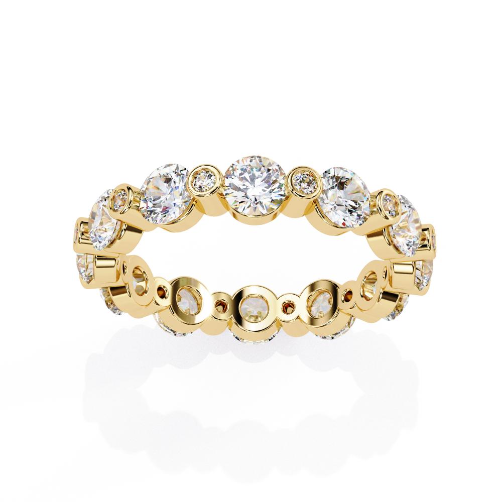 Round Unique Prong Style Diamond Eternity Band in Gold