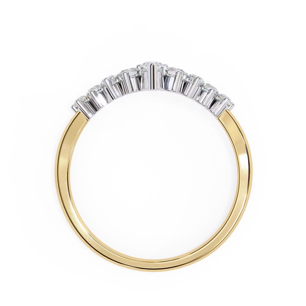 Marquise-Center Diamond Crown Band in Gold