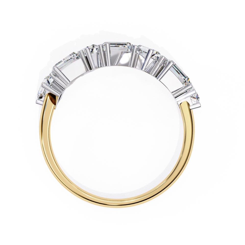 Geometric Diamond Band with Baguette & Round Cuts in Gold
