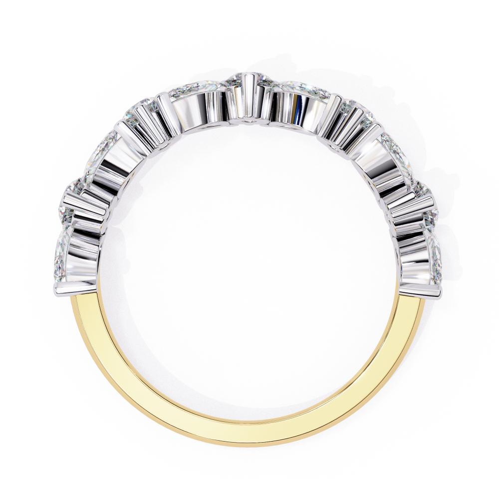Marquise and Round Diamond Half Eternity Band in Gold