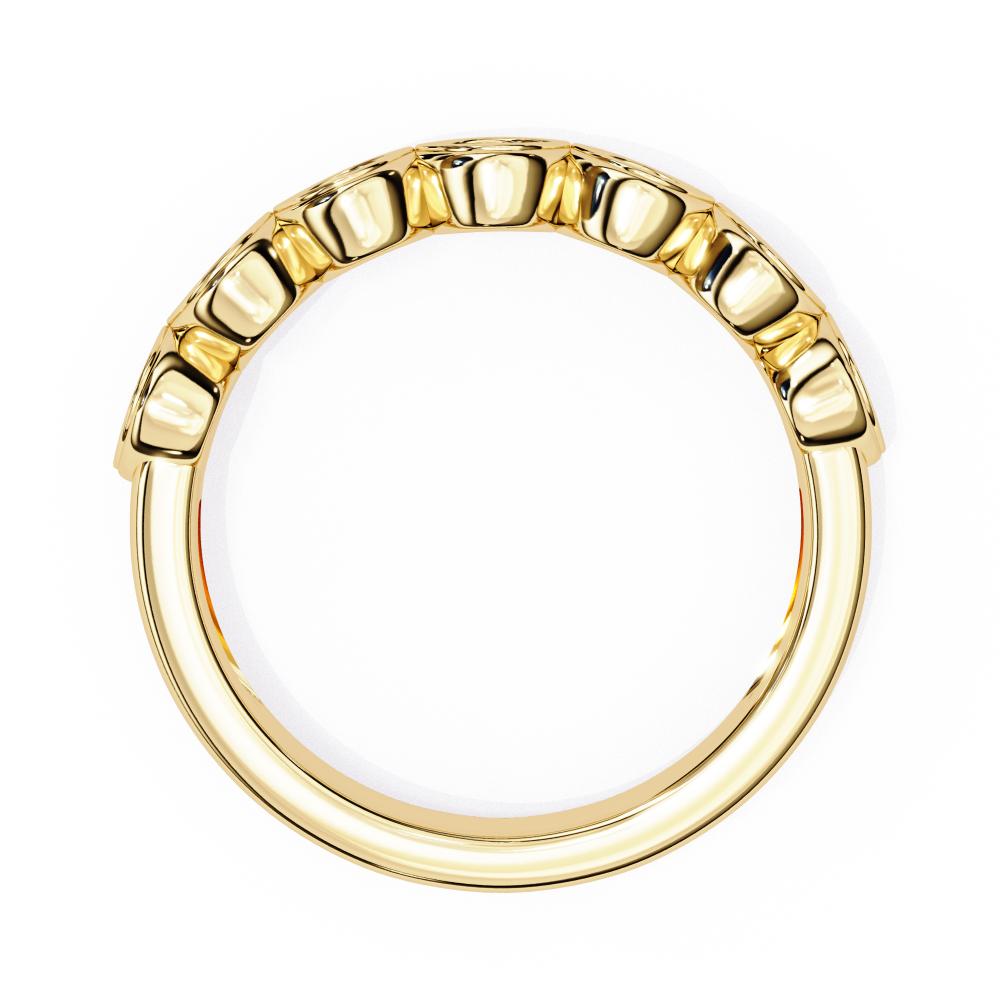 Marquise-Shaped Wavy Style Diamond Band in Gold