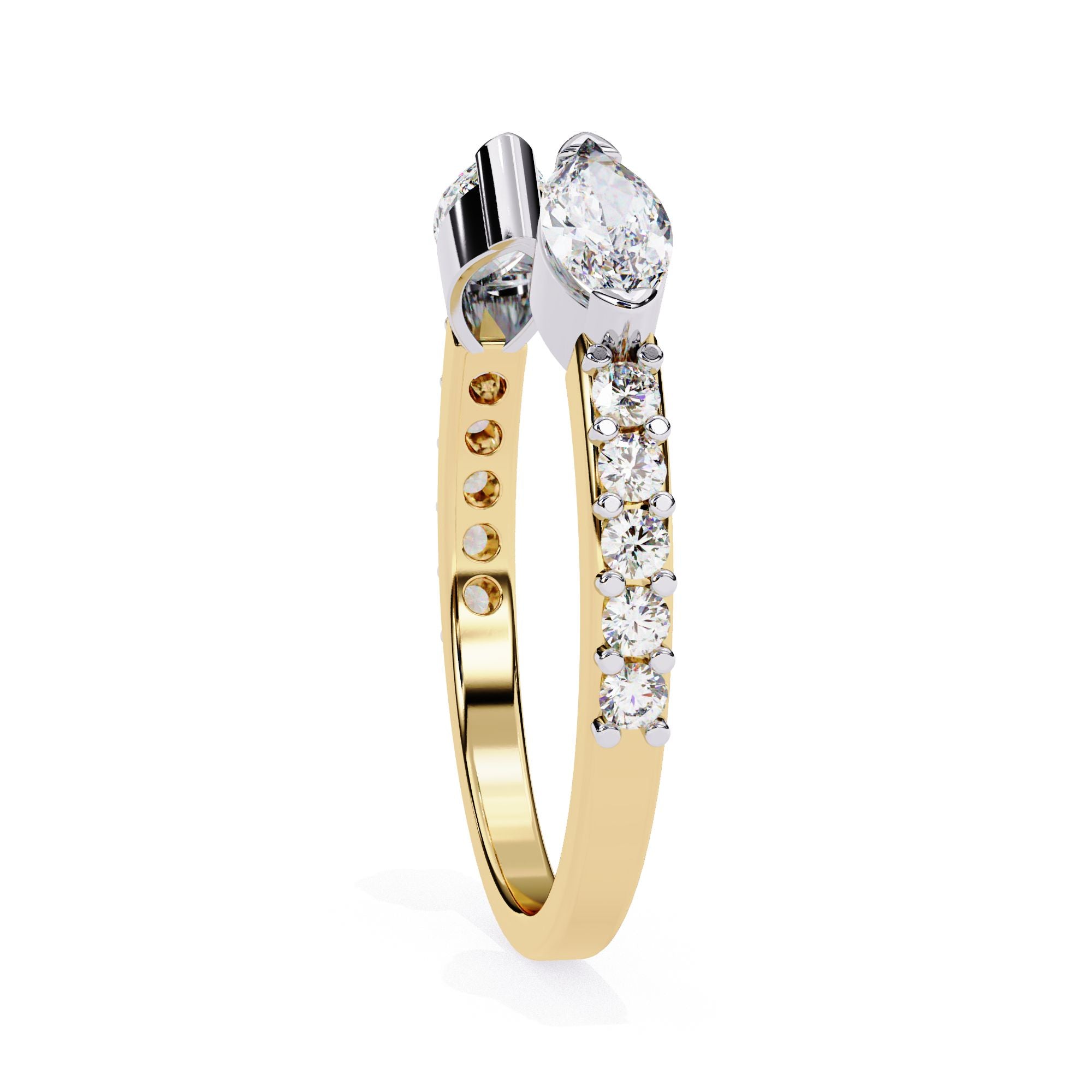 Gold Marquise Diamond Accent Band