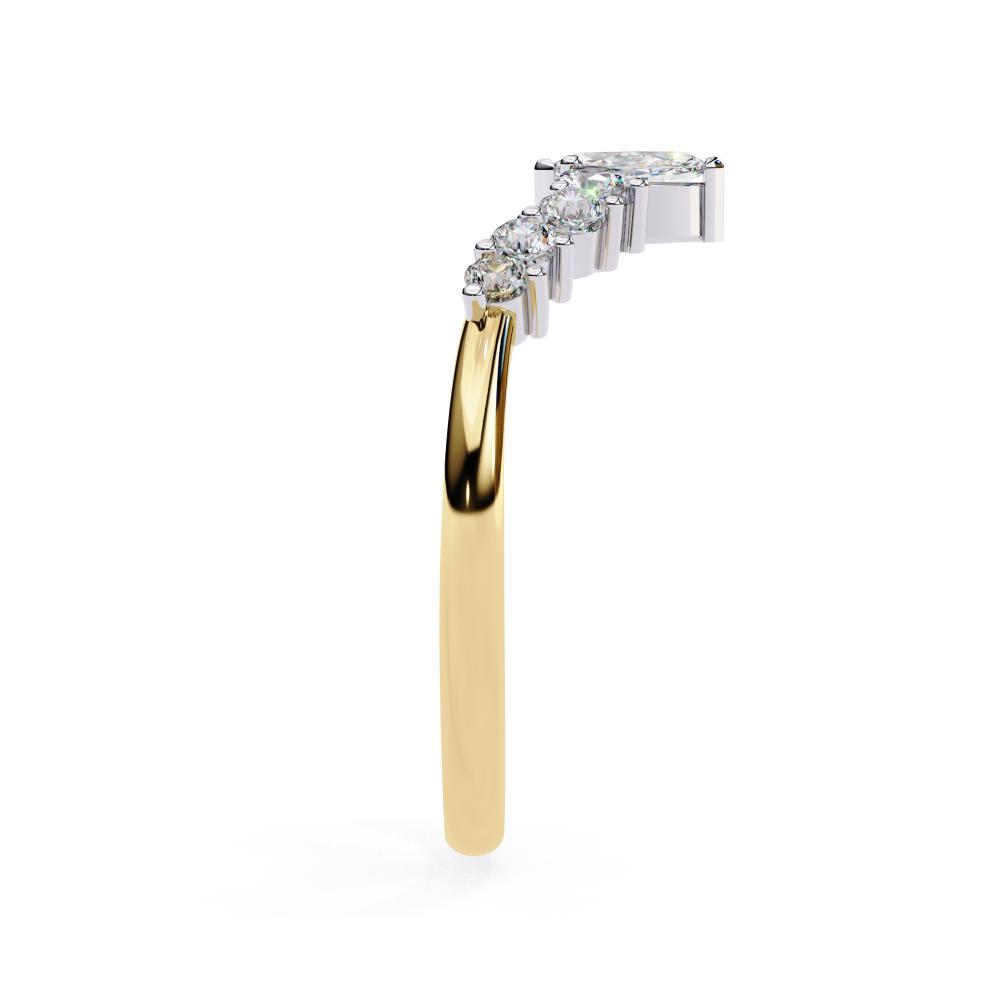 Marquise-Center Diamond Crown Band in Gold