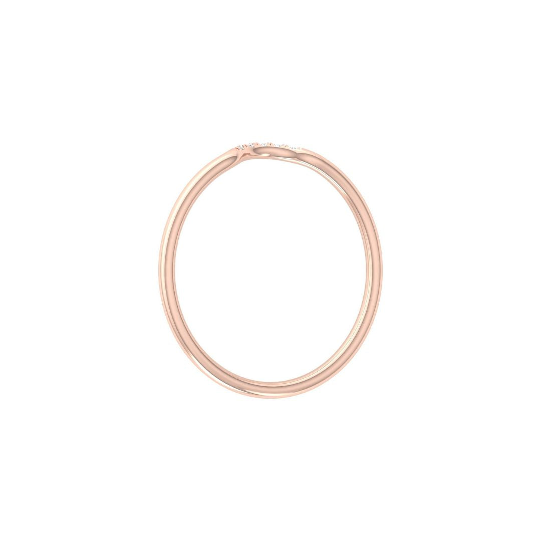Delicate Curved Diamond Stacking Band Ring in Gold