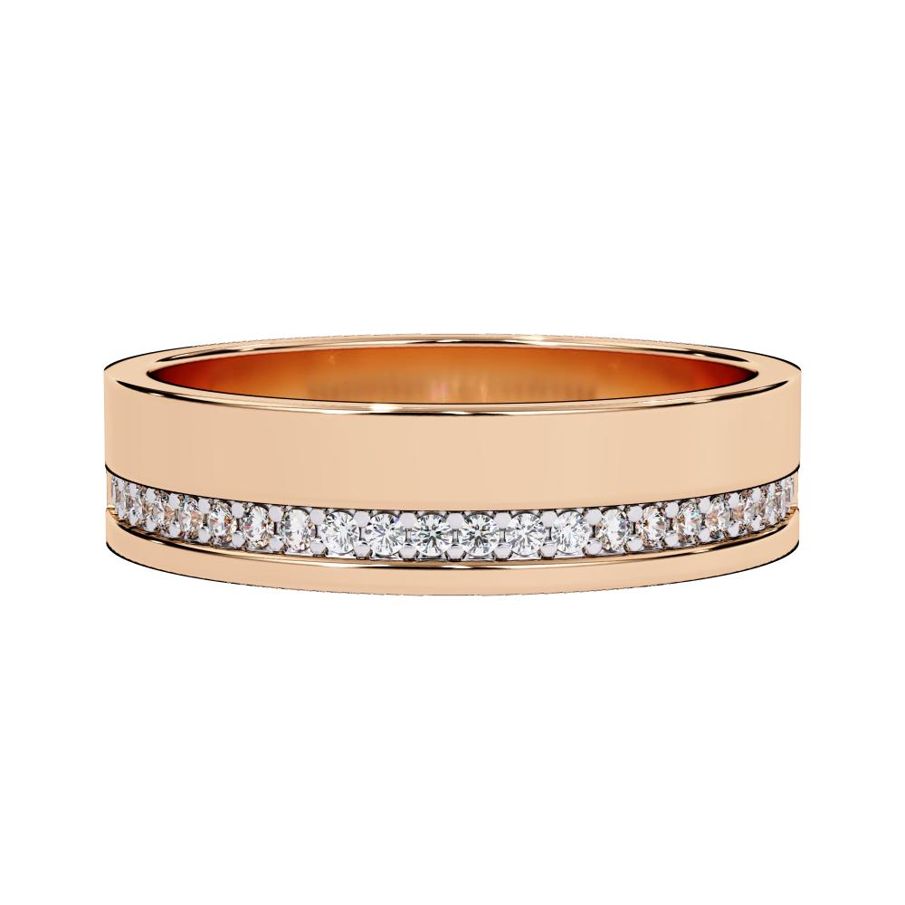 Grooved Diamond Wedding Band