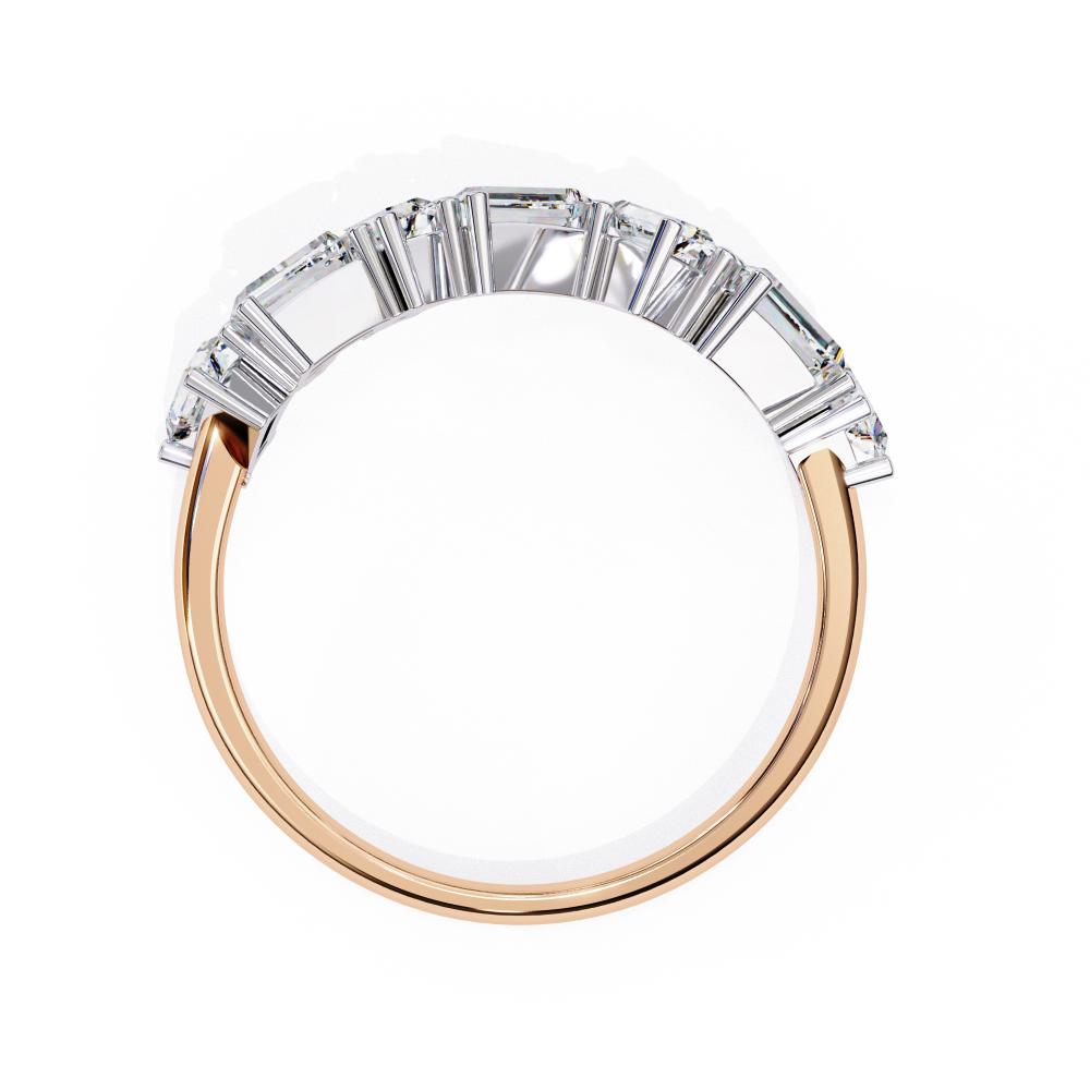 Geometric Diamond Band with Baguette & Round Cuts in Gold