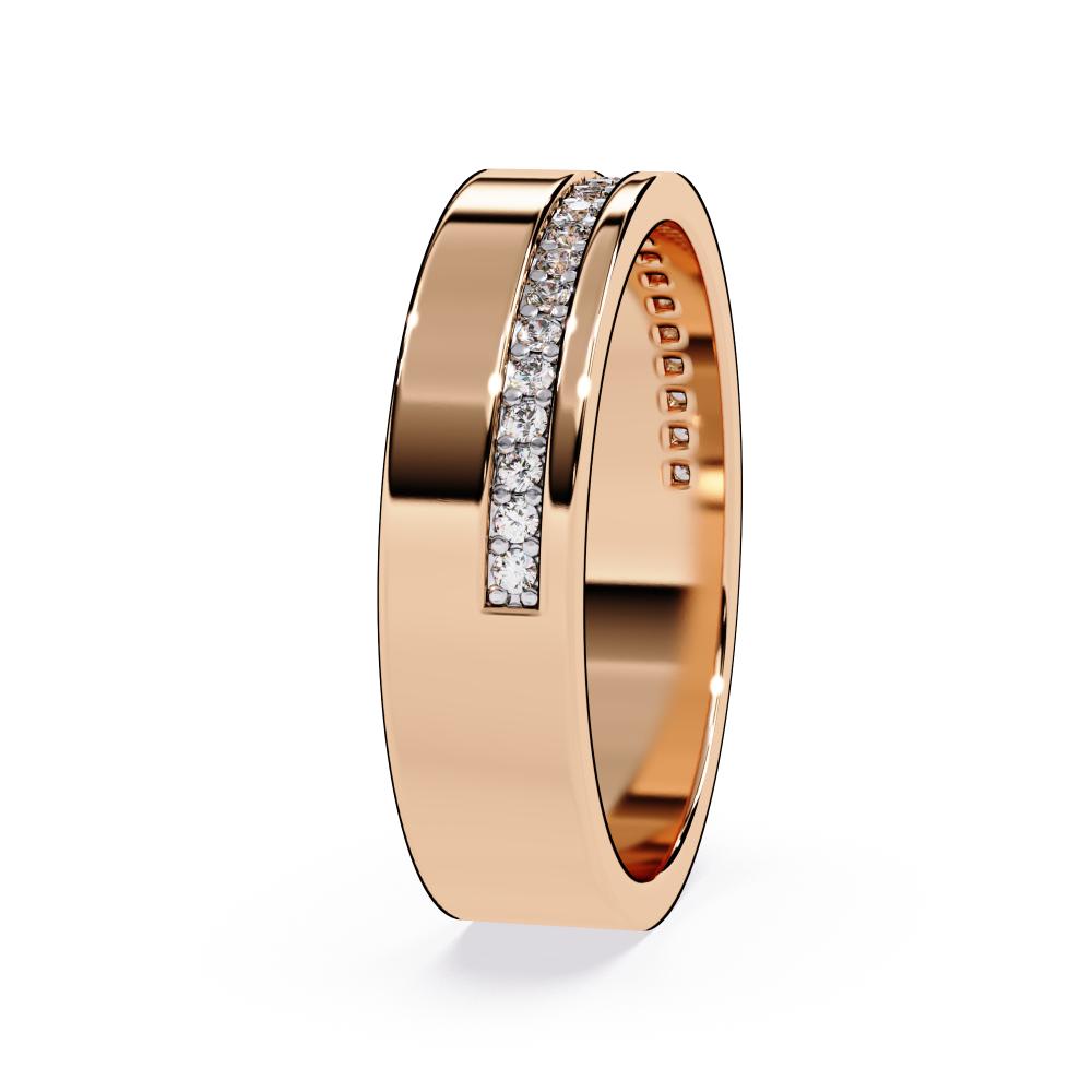 Grooved Diamond Wedding Band