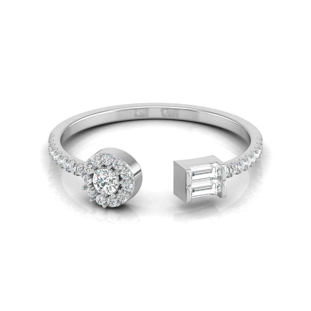 Mixed-Cut Bypass Open Diamond Ring in Gold