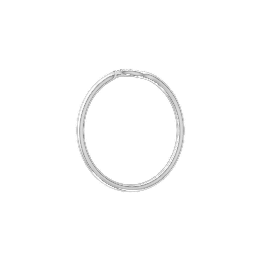 Delicate Curved Diamond Stacking Band Ring in Gold