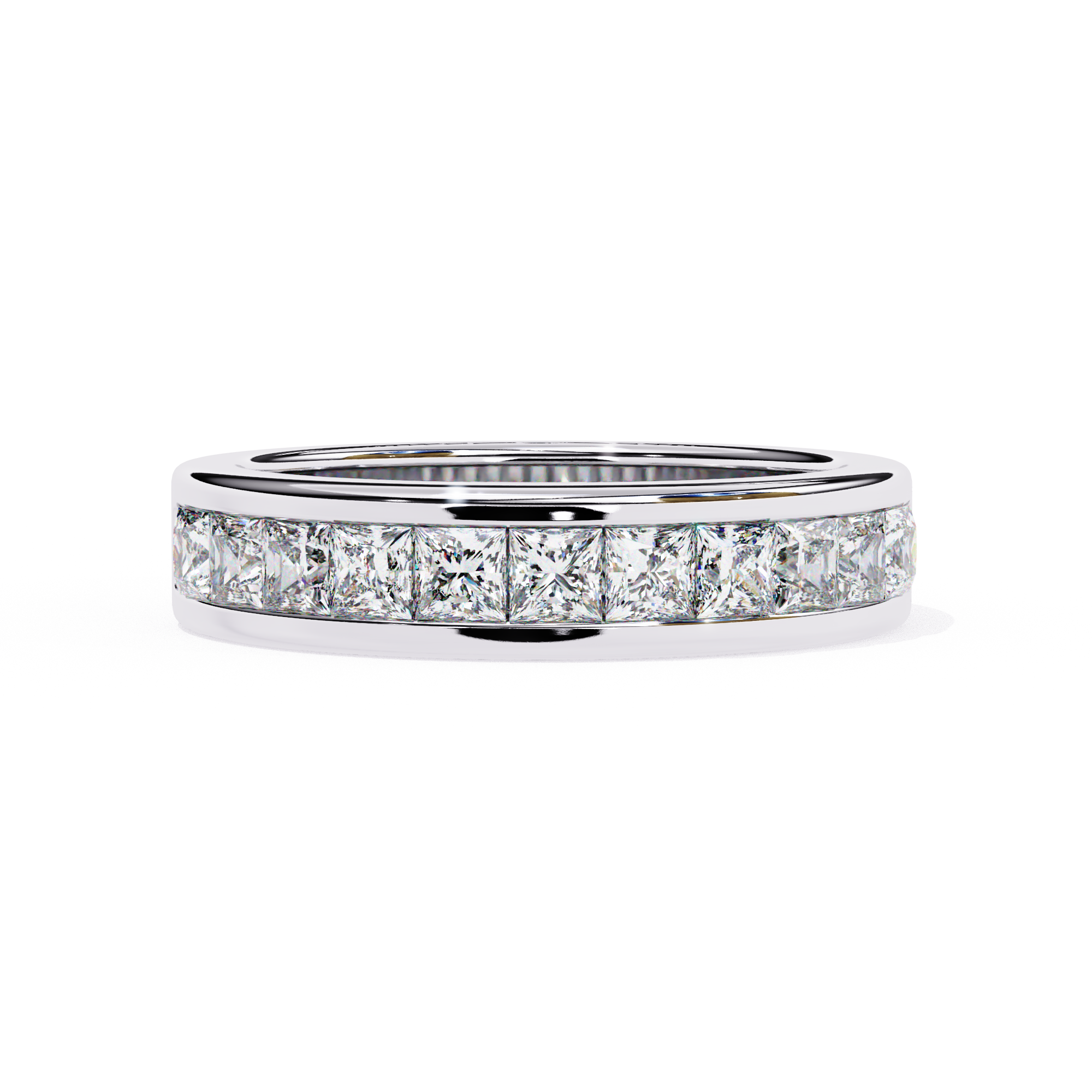Exquisite Gold Princess-Cut Diamond Eternity Band