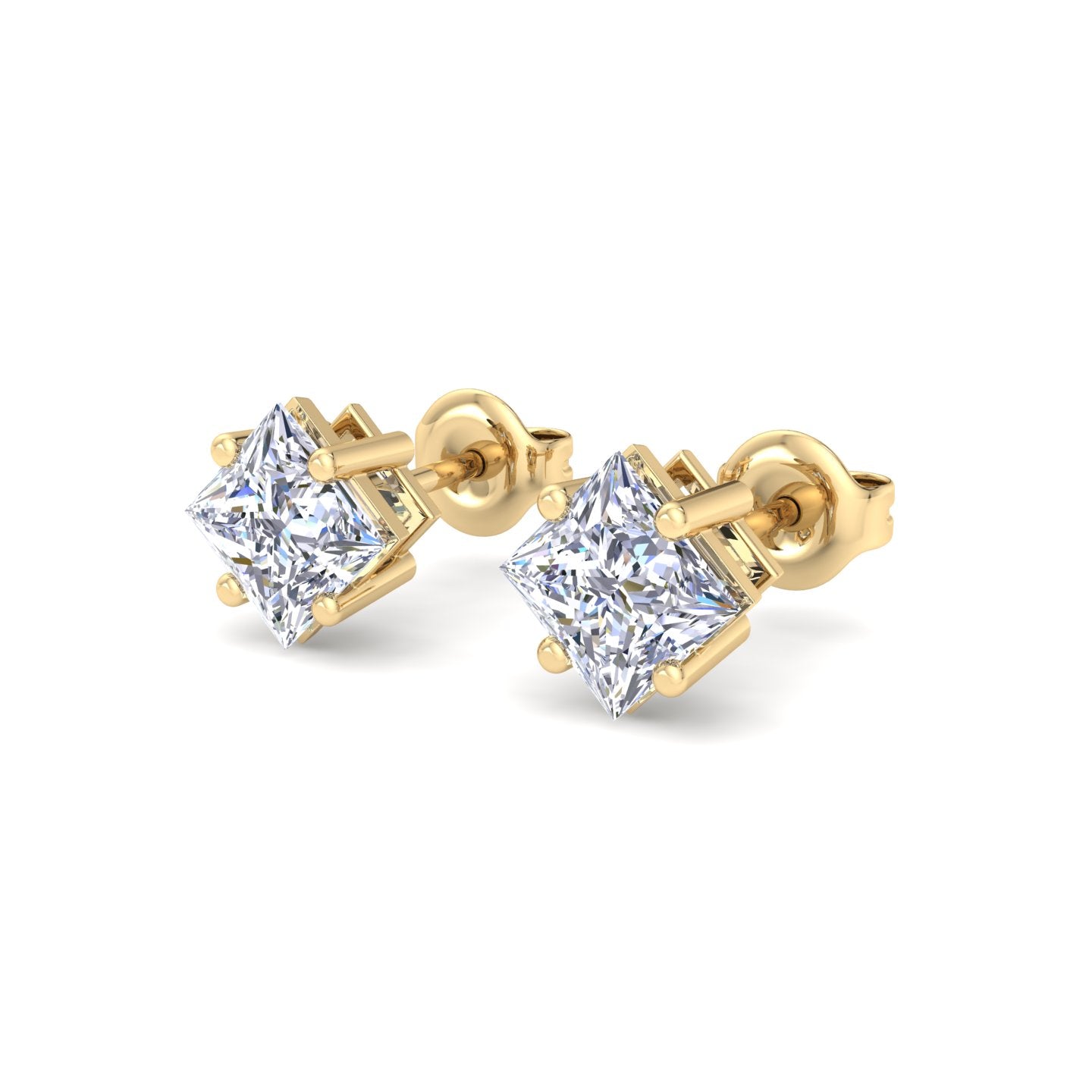 Princess-Cut Diamond Stud Earrings