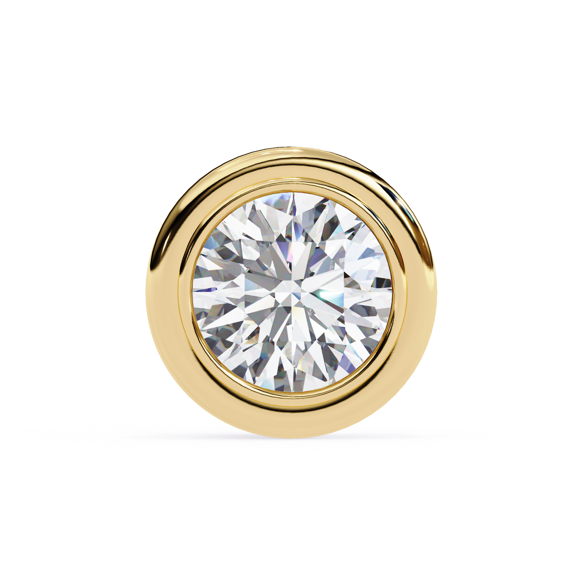 Timeless Bezel-Set Diamond Stud Earrings in Gold