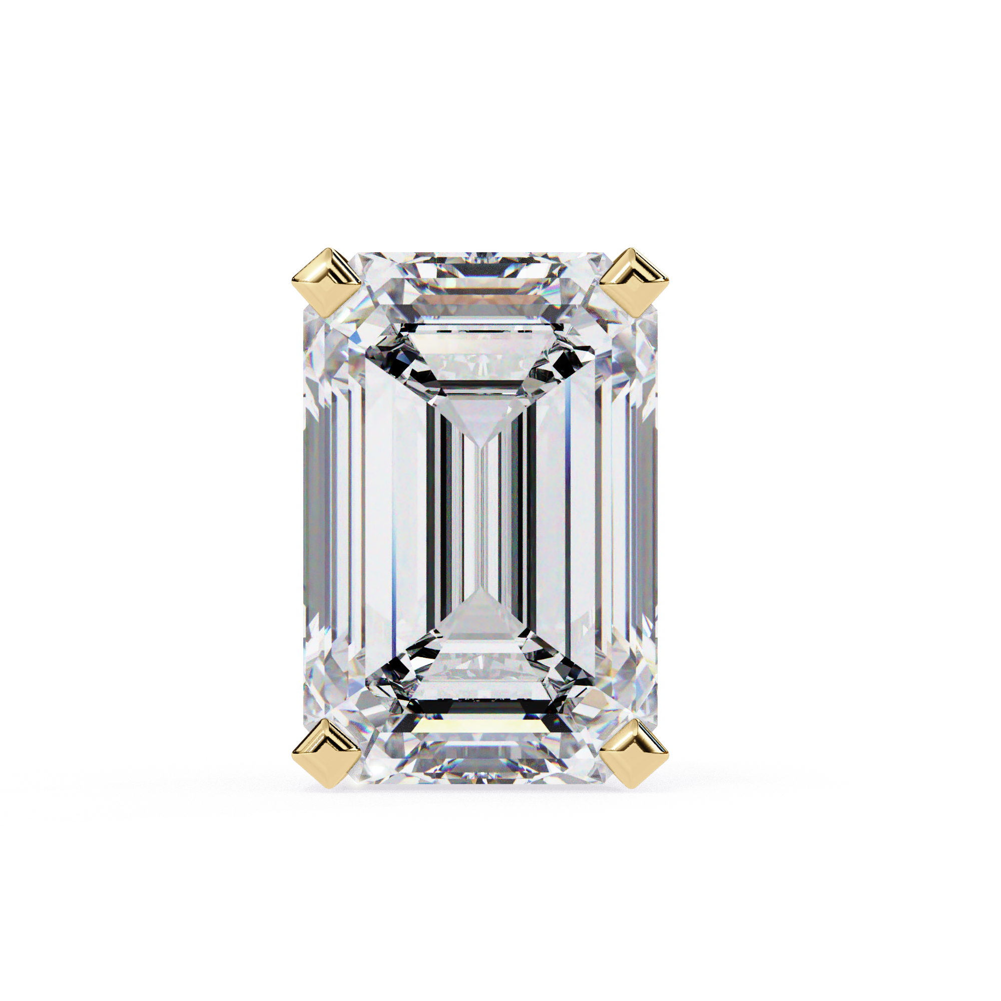 Exquisite Emerald-Cut Diamond Stud Earrings in Gold