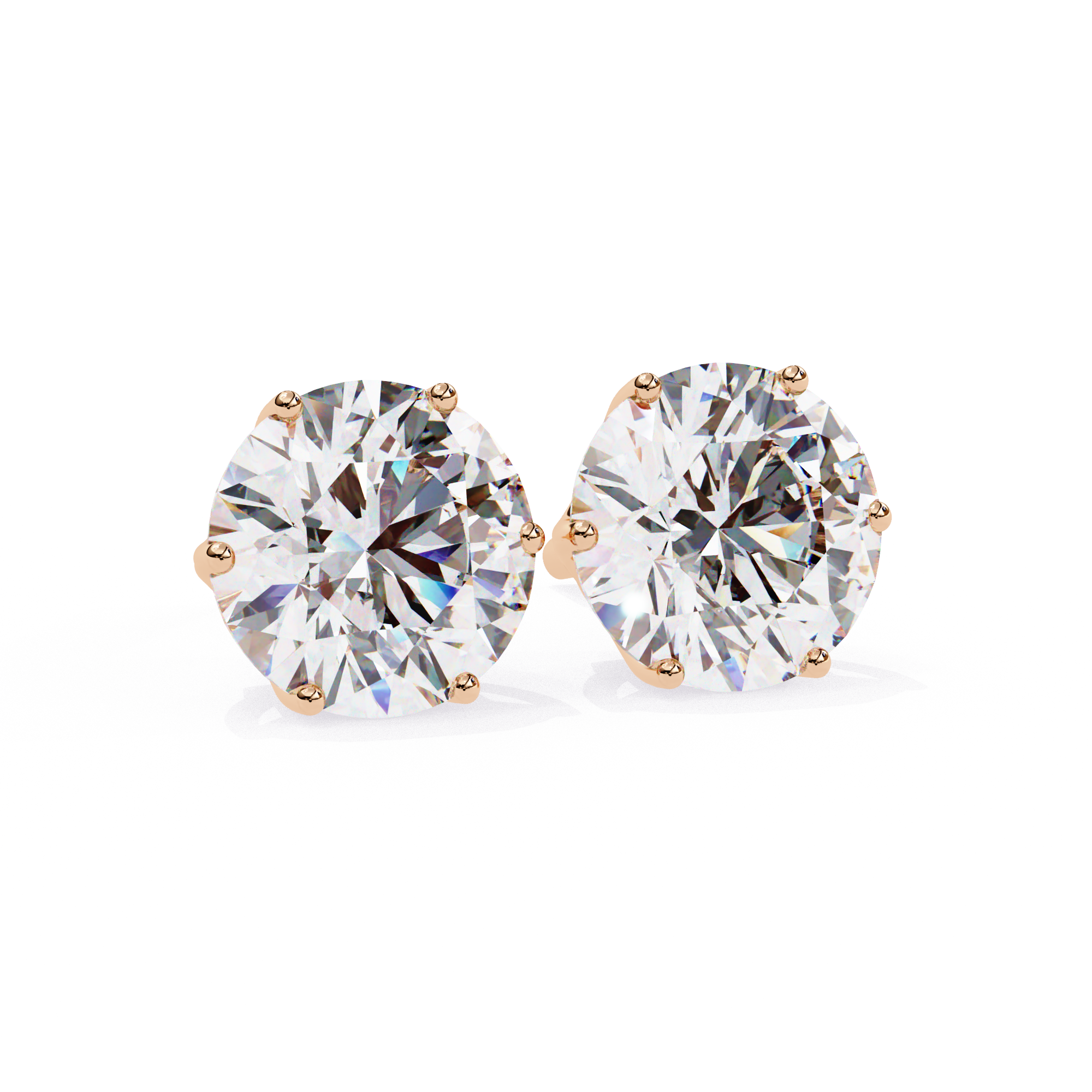 Brilliant Round-Cut Diamond Stud Earrings in Gold