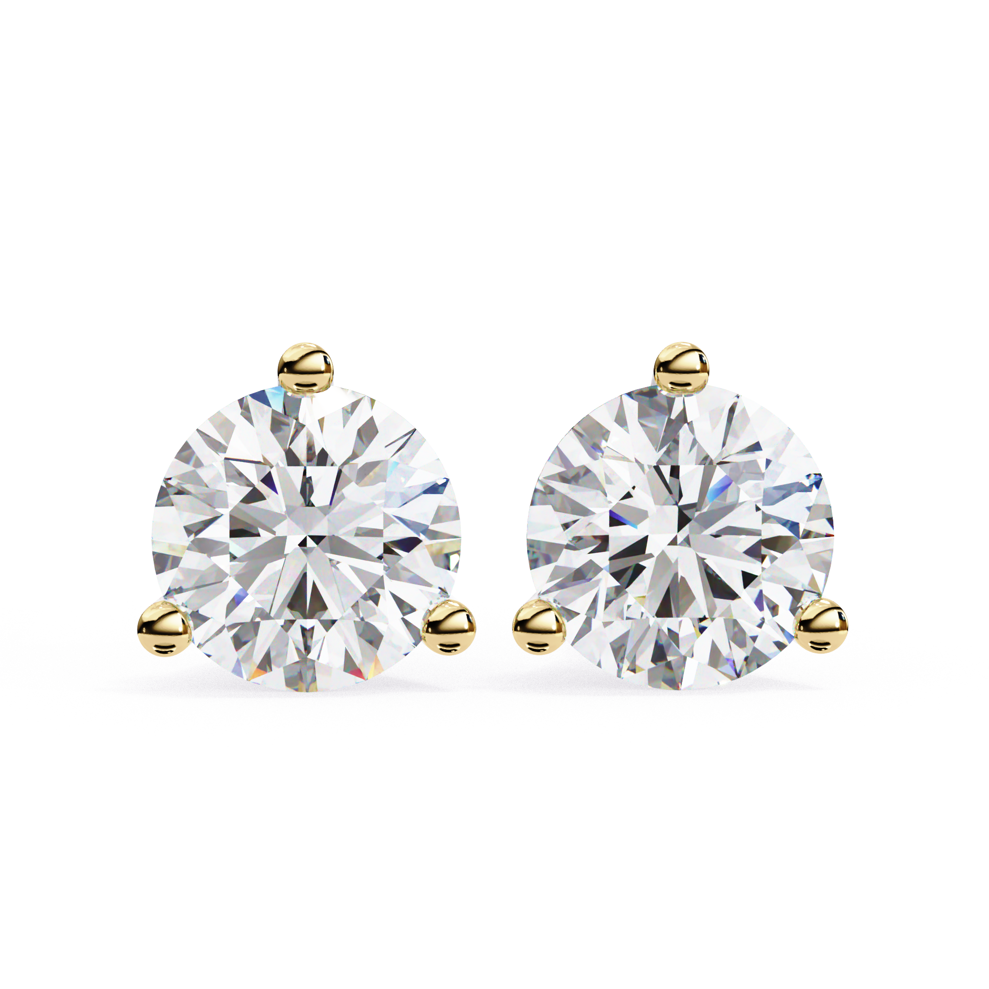 Classic Round-Cut Diamond Stud Earrings