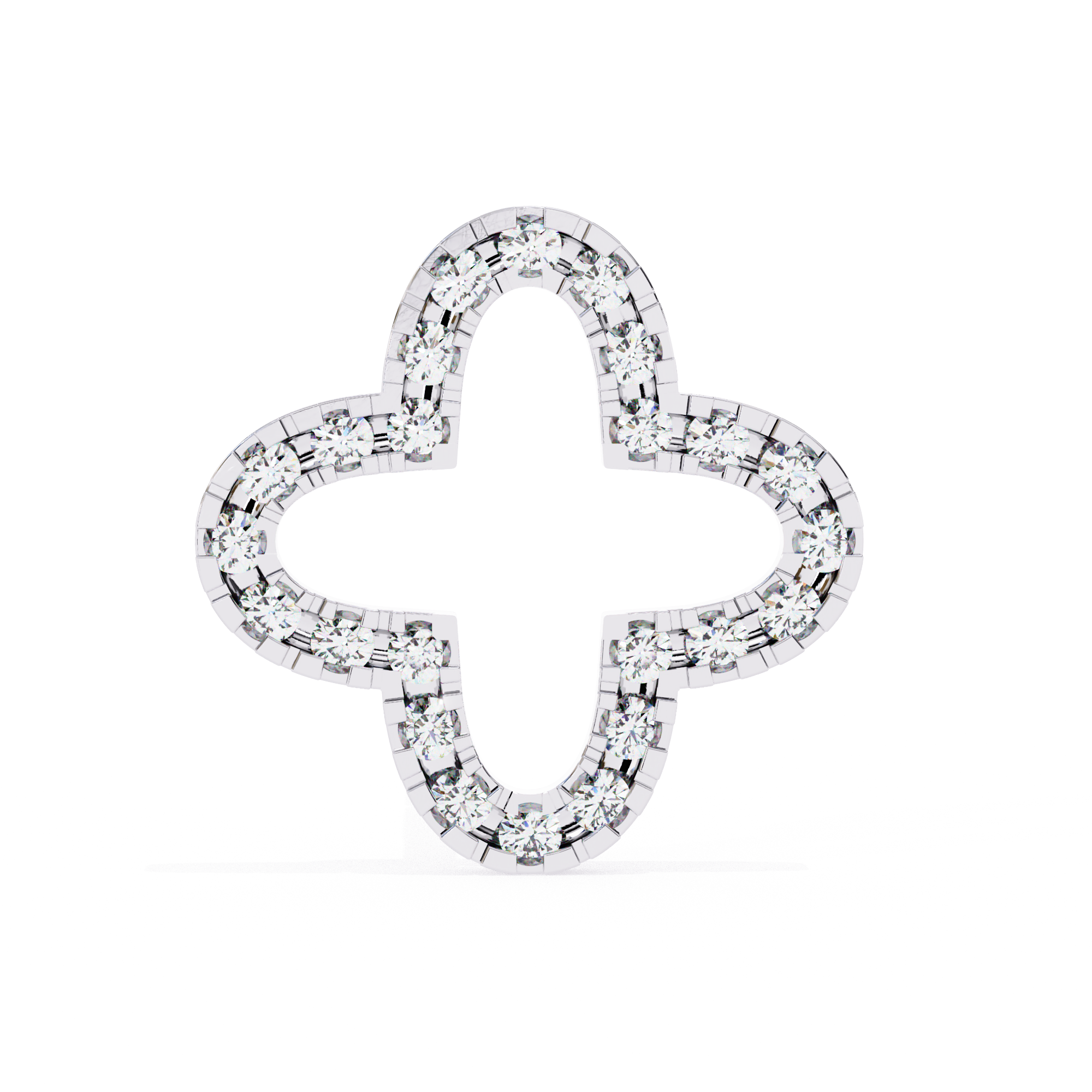 Elegant Diamond Clover Stud Earrings in Gold