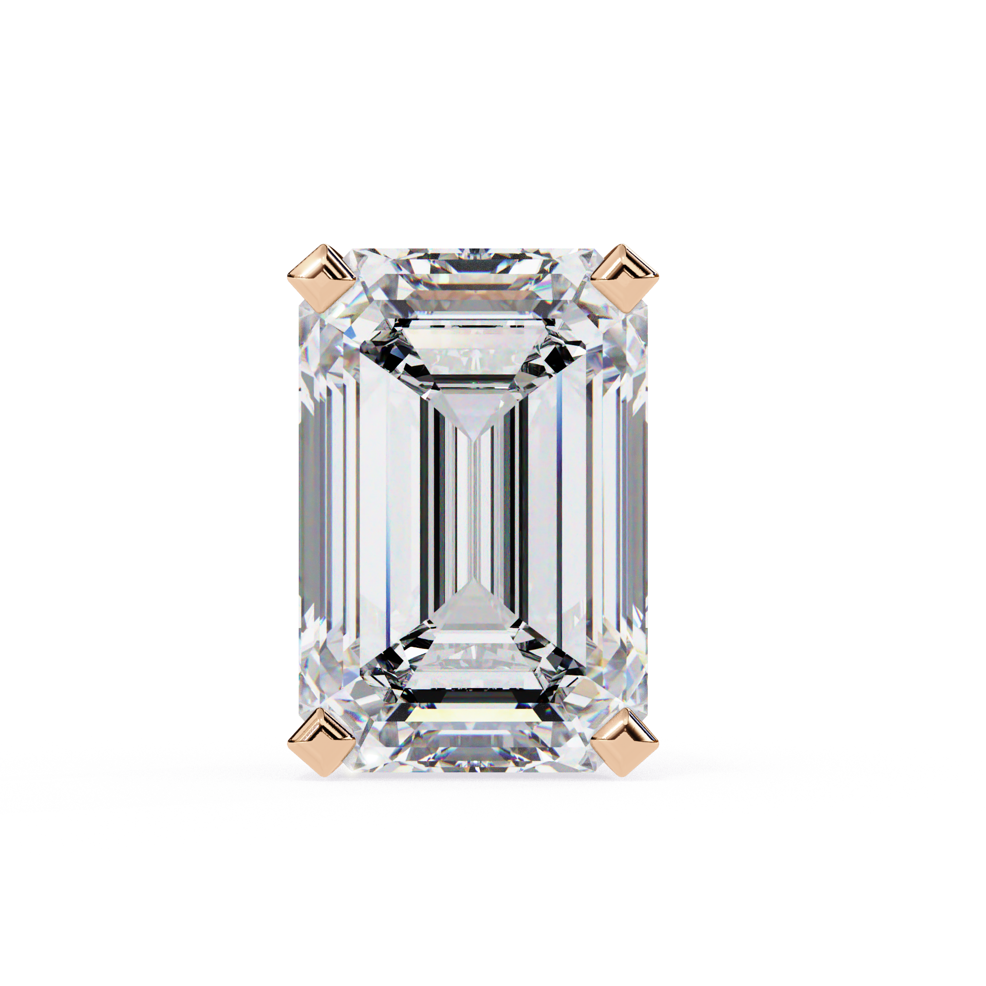 Exquisite Emerald-Cut Diamond Stud Earrings in Gold