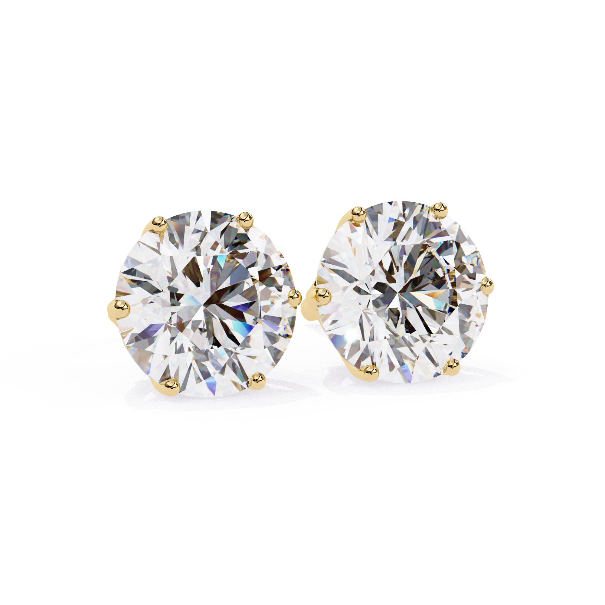 Brilliant Round-Cut Diamond Stud Earrings in Gold