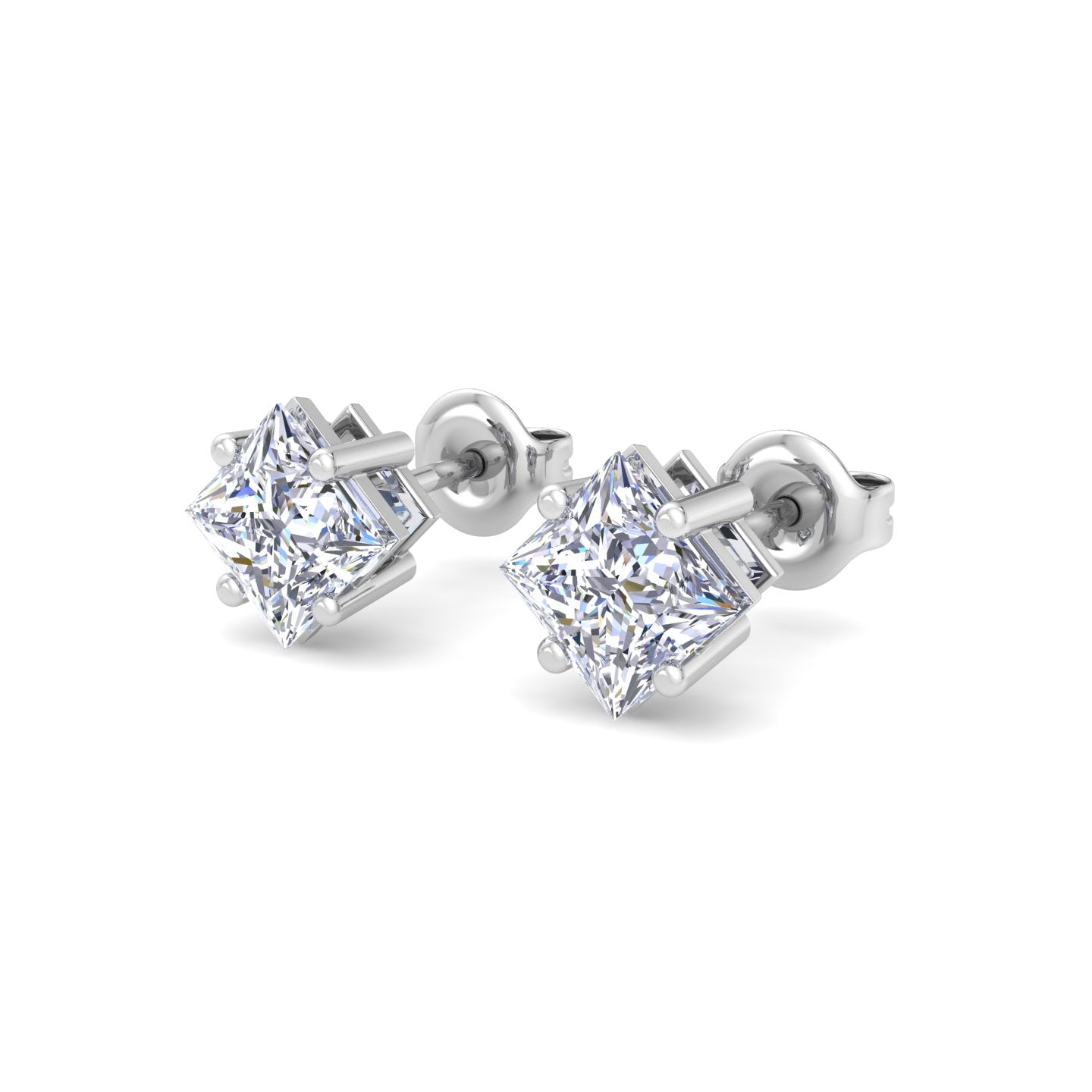 Princess-Cut Diamond Stud Earrings