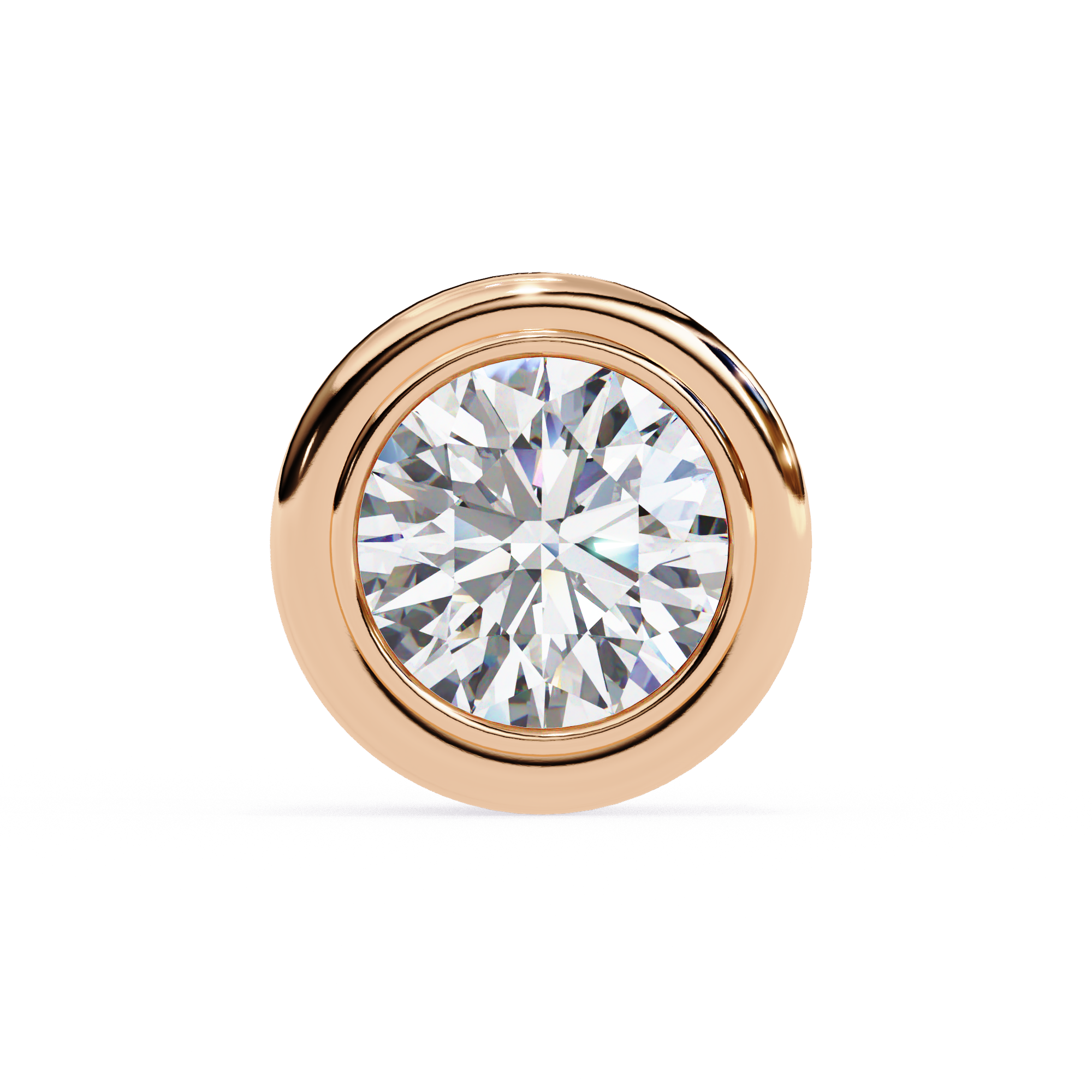 Timeless Bezel-Set Diamond Stud Earrings in Gold
