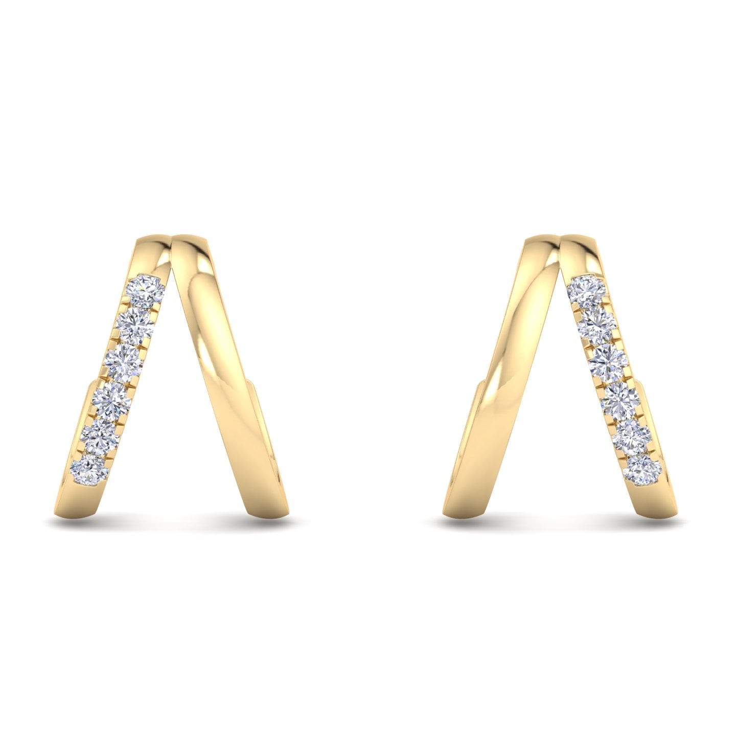 Elegant Double Hoop Diamond Earrings