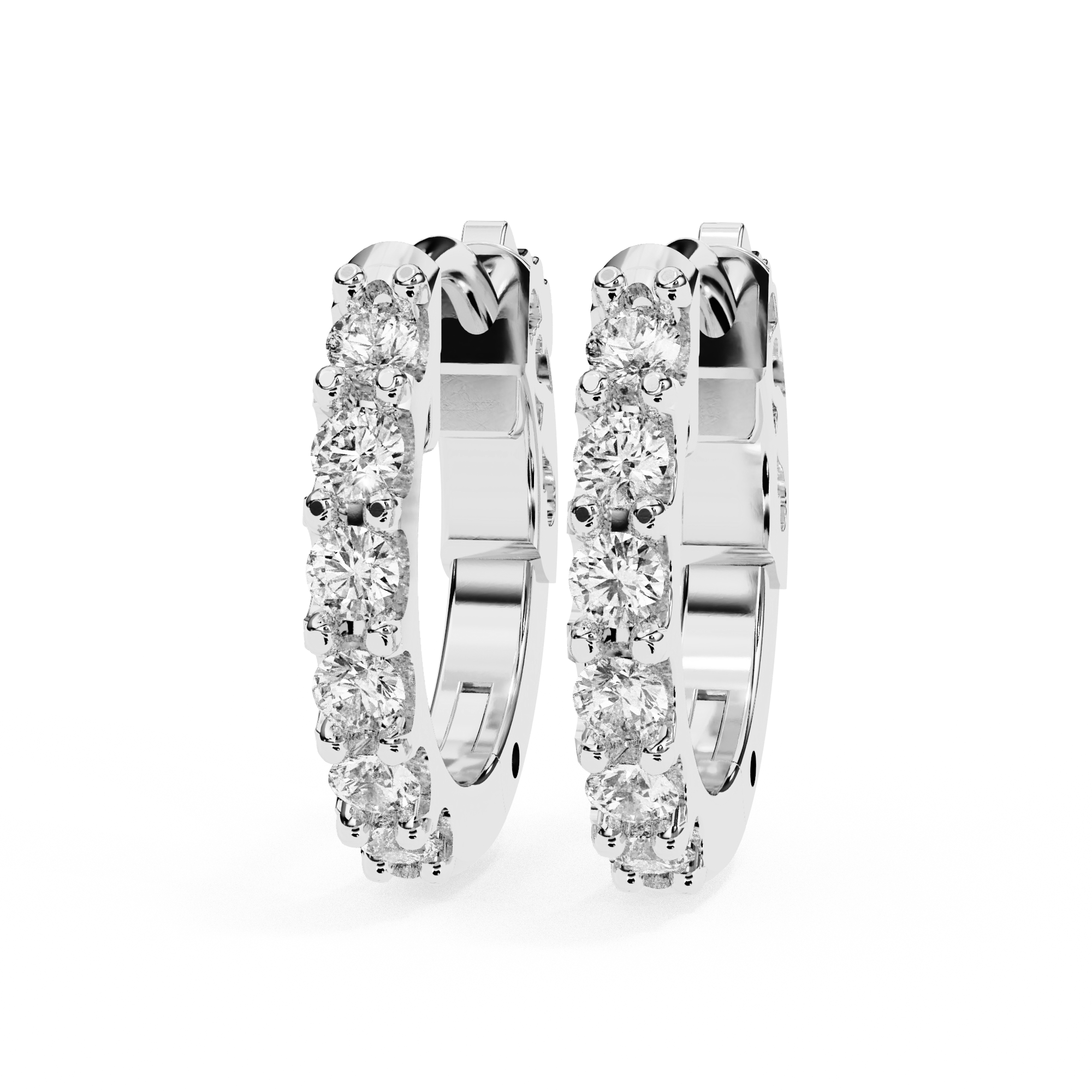 Bondi Round Brilliant-Cut Stones Hoop Earrings