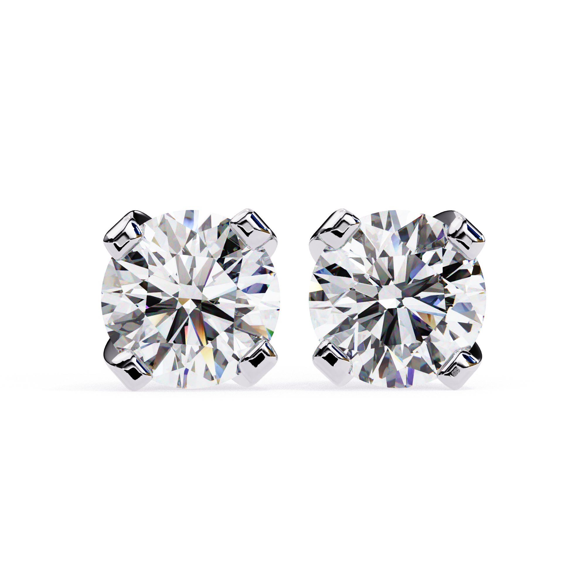 Timeless Round-Cut Diamond Stud Earrings in Gold