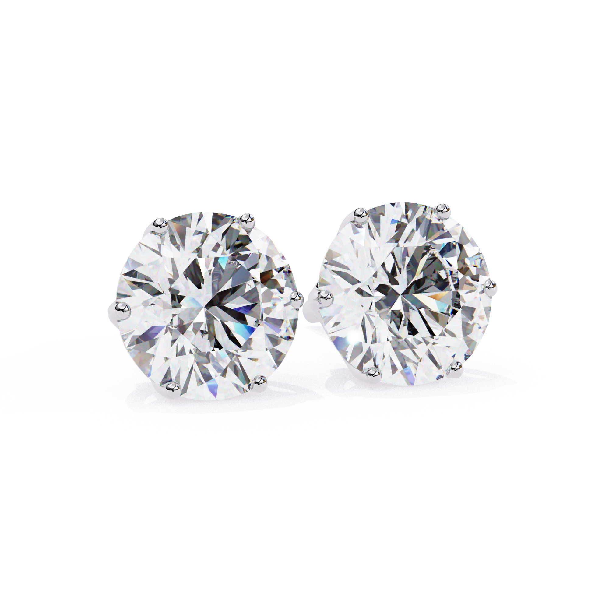 Brilliant Round-Cut Diamond Stud Earrings in Gold