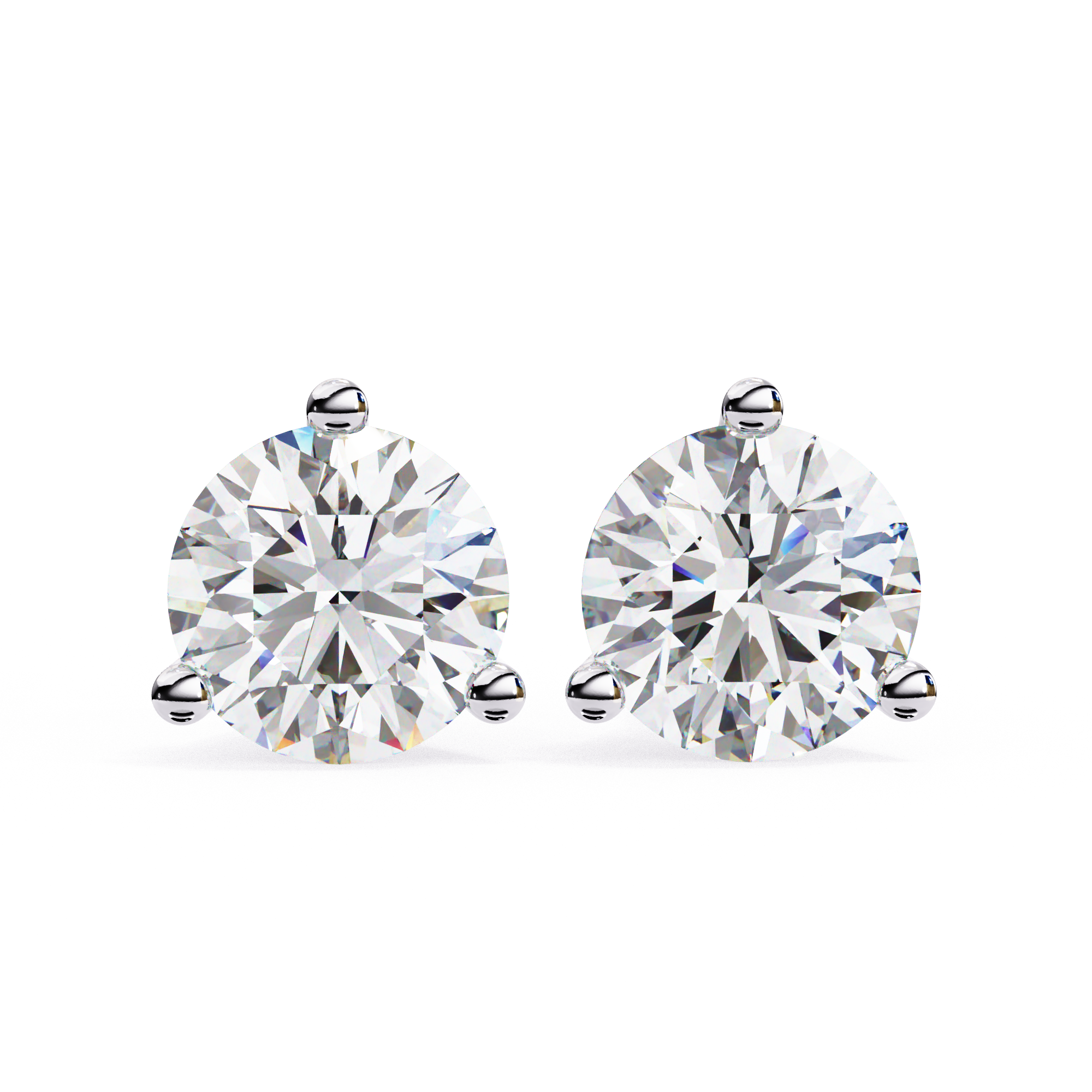Classic Round-Cut Diamond Stud Earrings