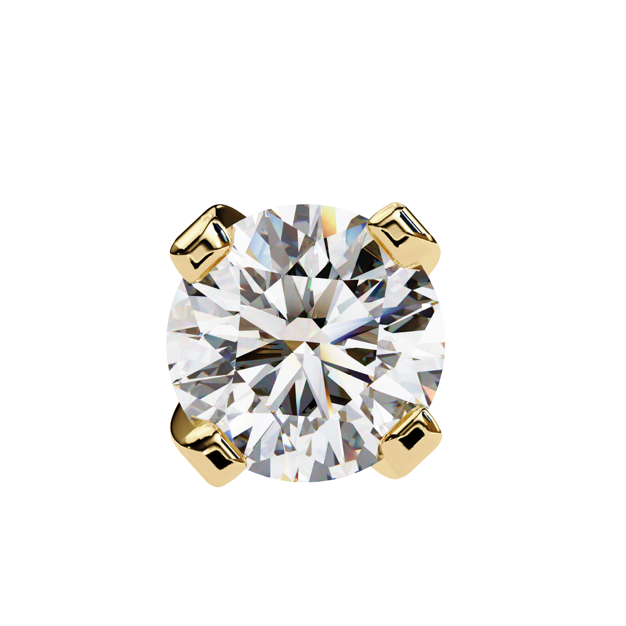 Timeless Round-Cut Diamond Stud Earrings in Gold