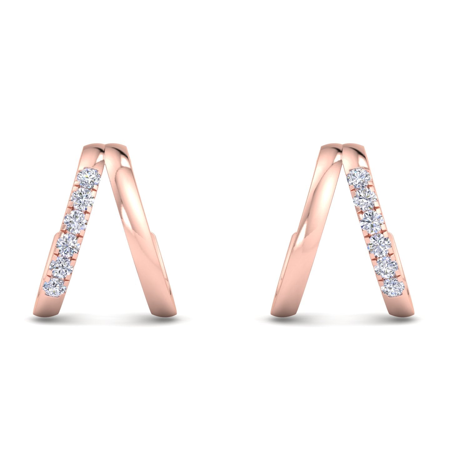 Elegant Double Hoop Diamond Earrings