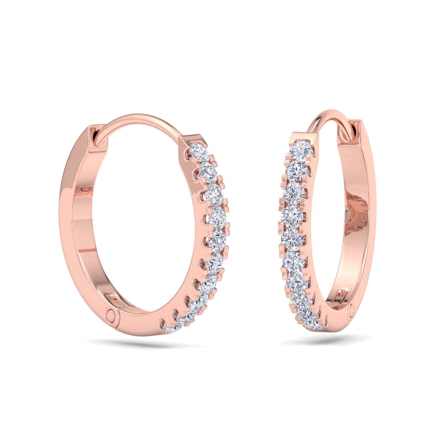 Elegant Gold Hoops with Sparkling Round Diamonds