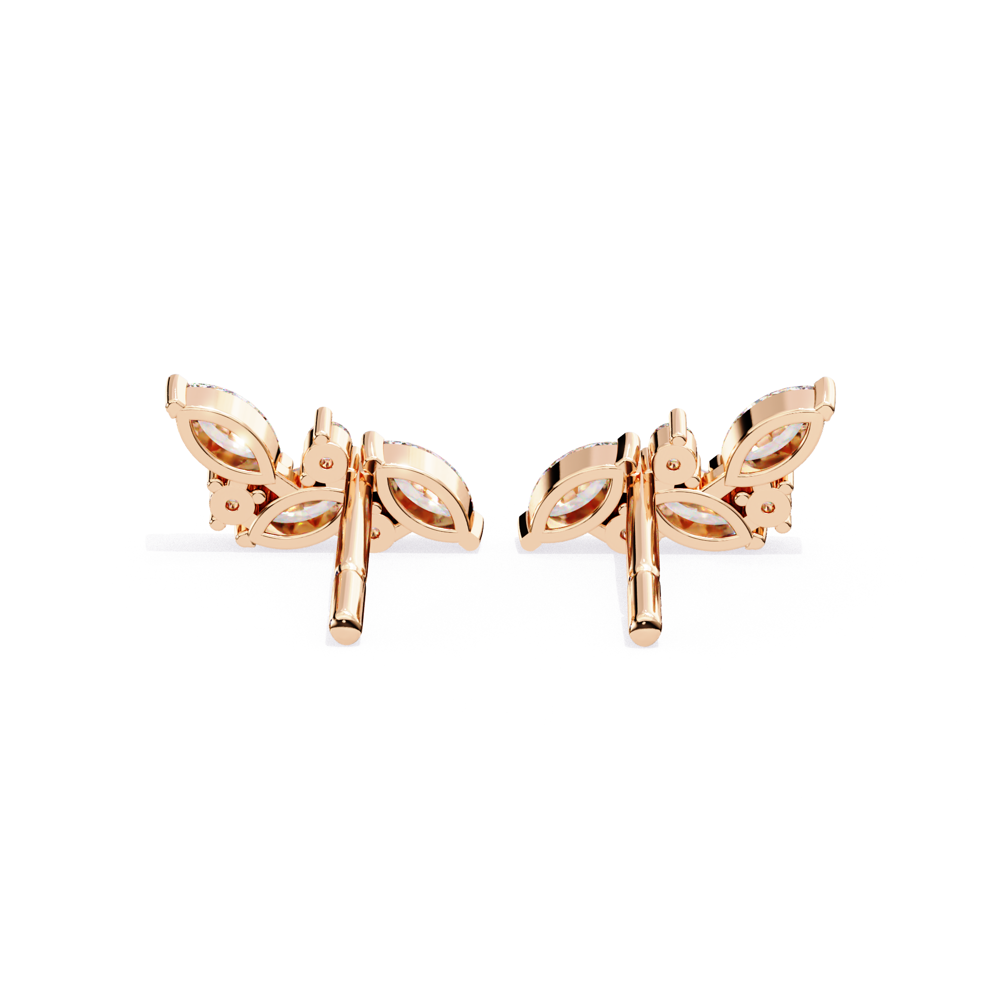 Elegant Butterfly-Inspired Diamond Earrings