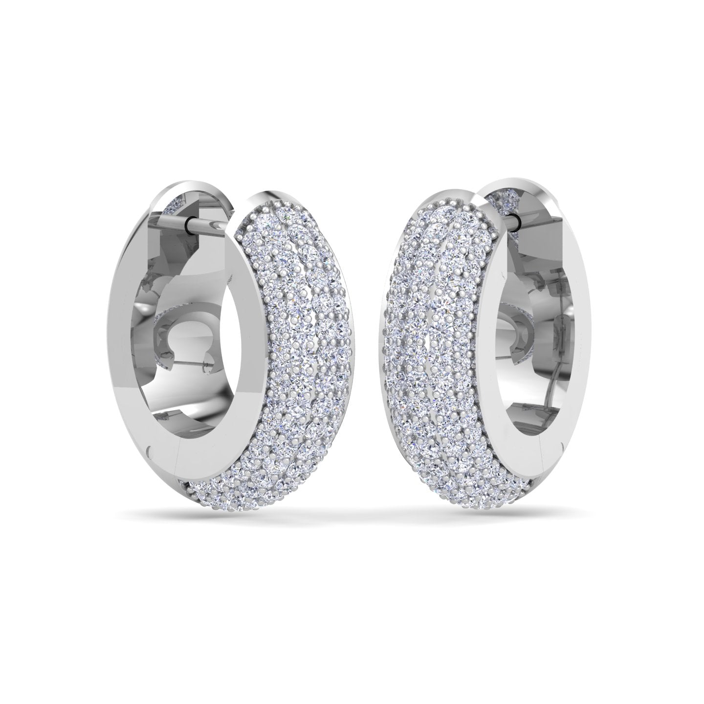 Luxury Pave Diamond Hoop Earrings