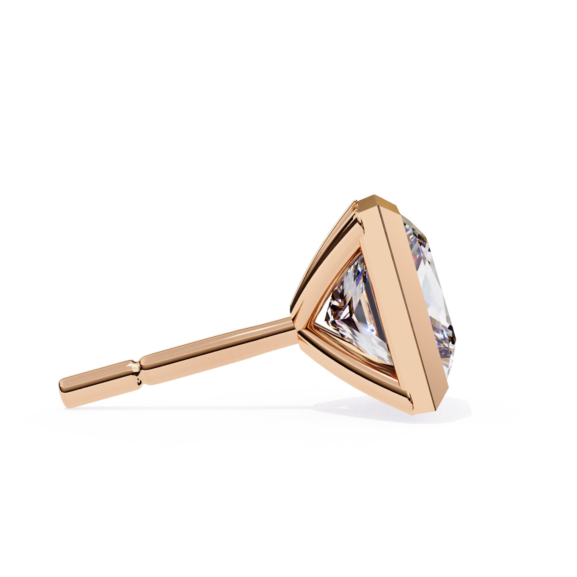 Waiheke Bezel Set Princess-Cut Diamond Stud Earrings