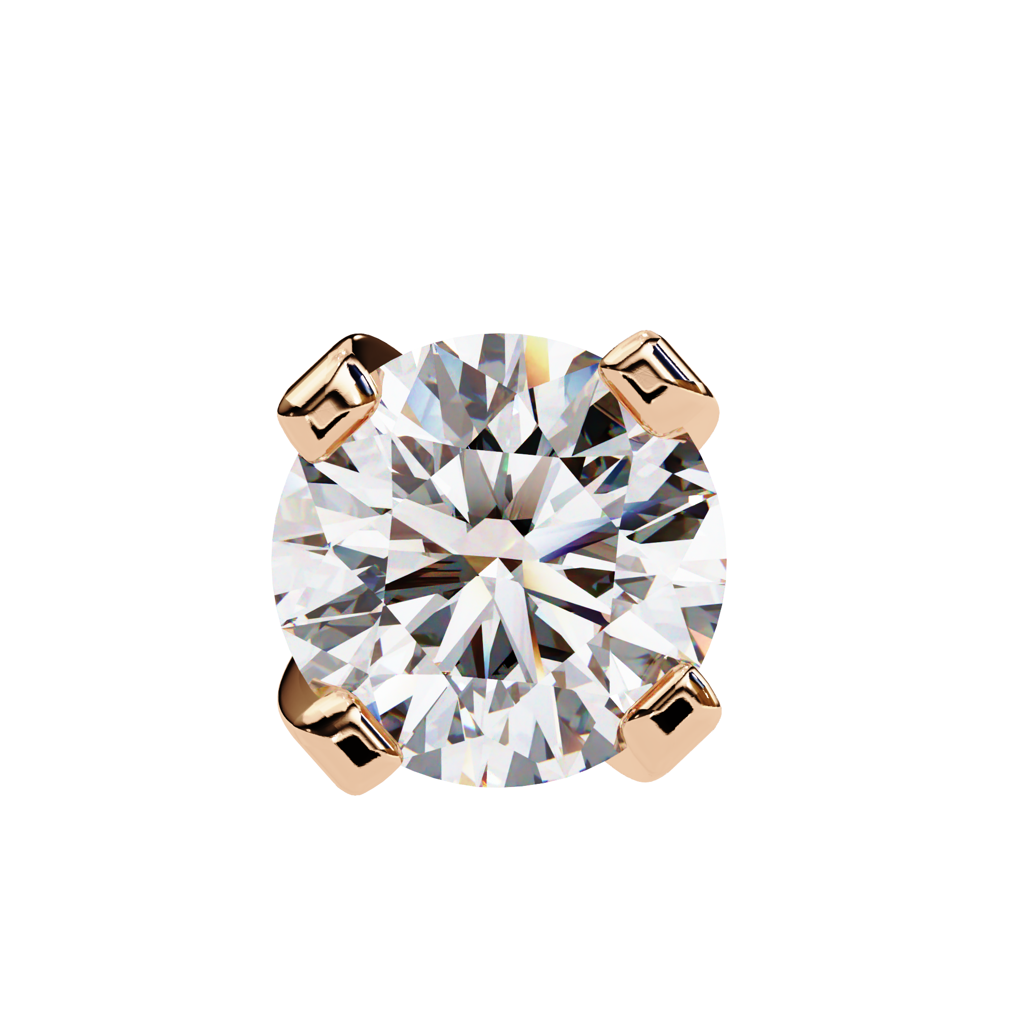 Timeless Round-Cut Diamond Stud Earrings in Gold