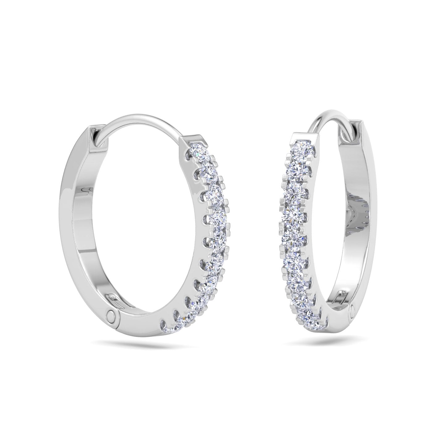 Elegant Gold Hoops with Sparkling Round Diamonds