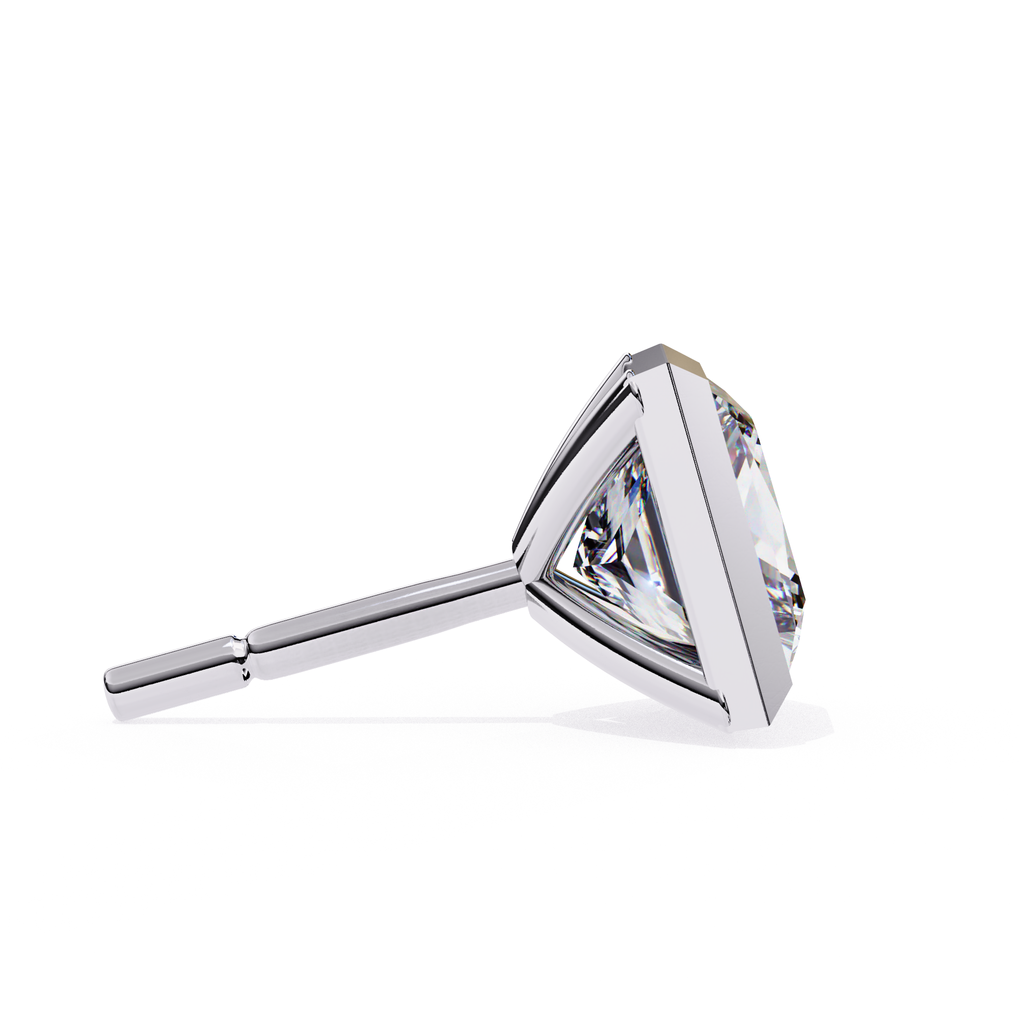 Waiheke Bezel Set Princess-Cut Diamond Stud Earrings