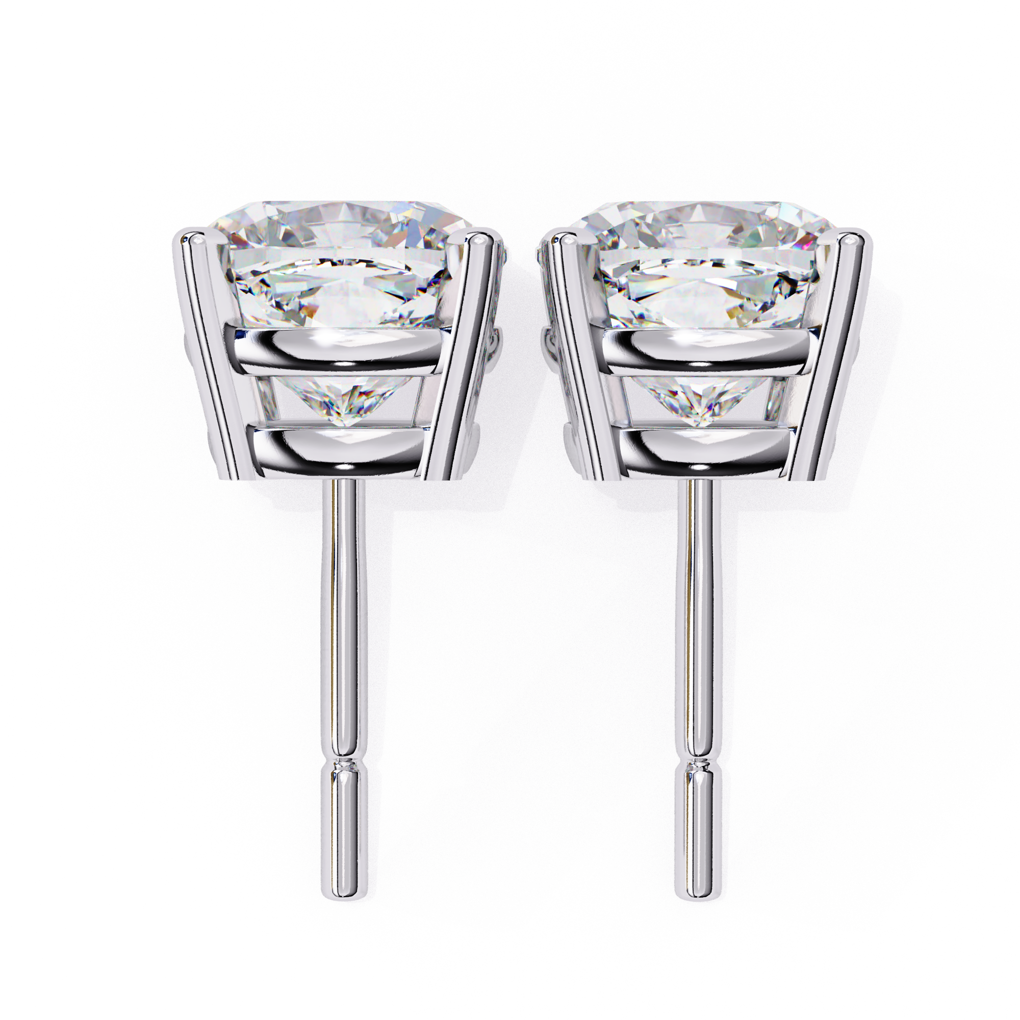 Radiant Cushion-Cut Diamond Stud Earrings in Gold