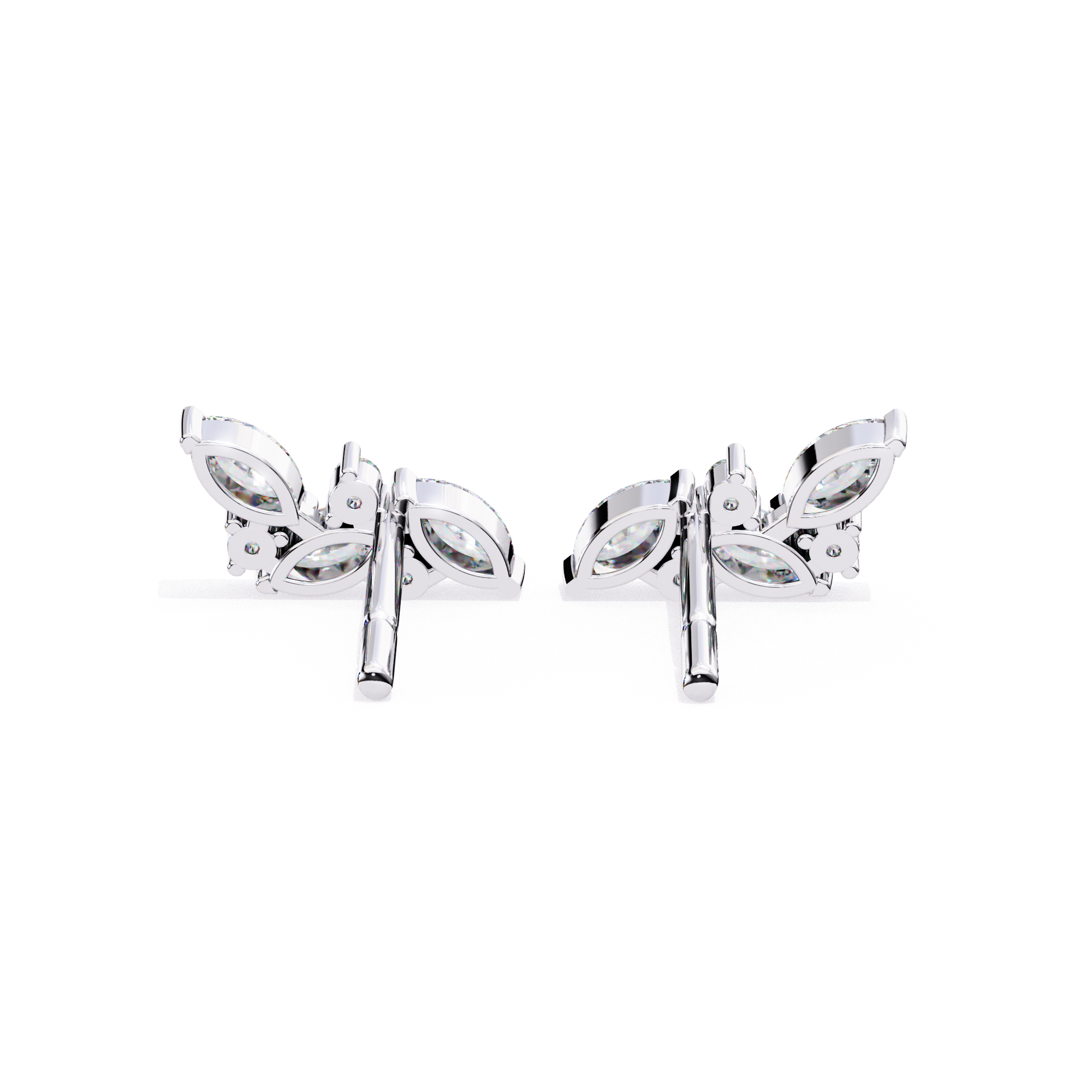Elegant Butterfly-Inspired Diamond Earrings