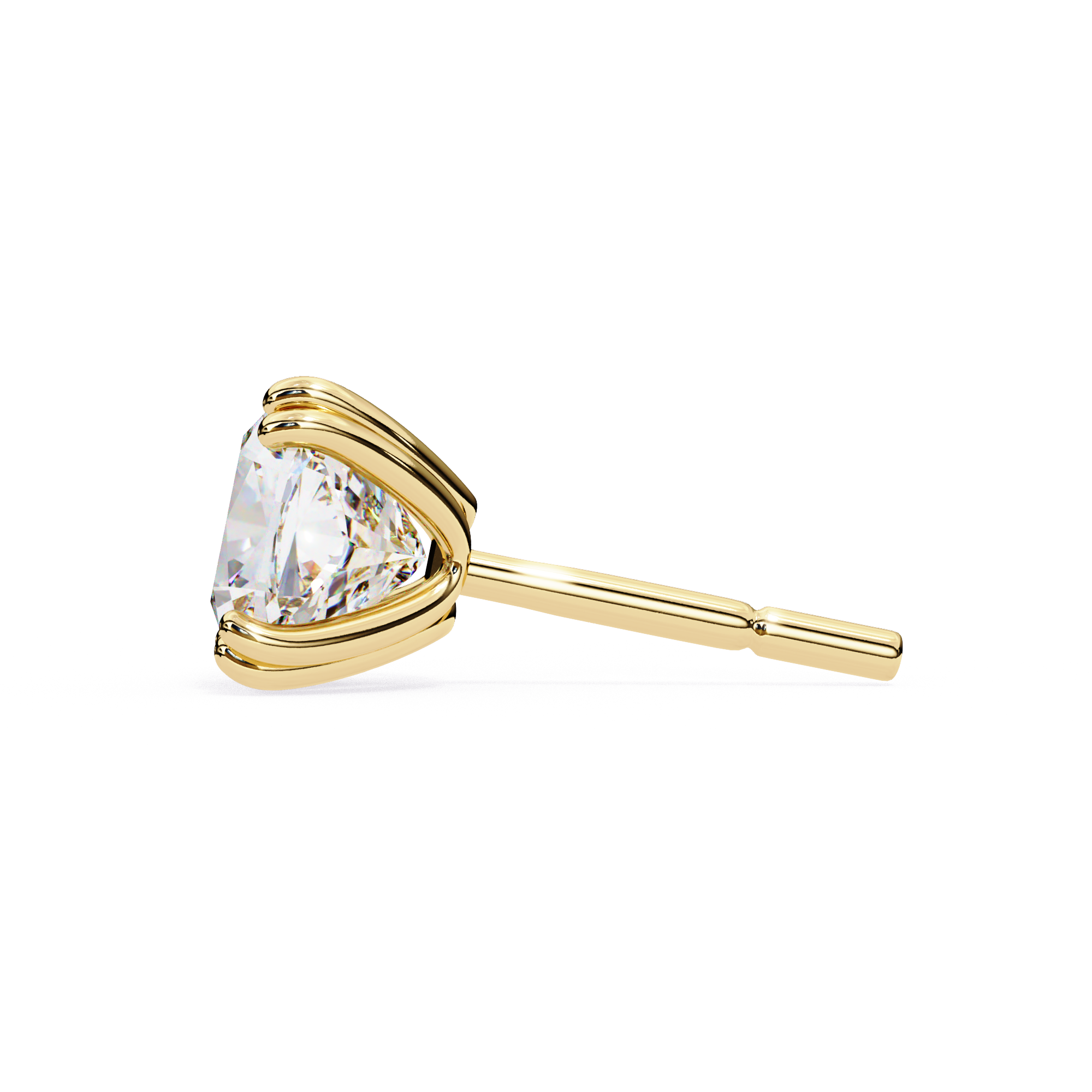 Cushion-Cut Diamond Stud Earrings in Gold