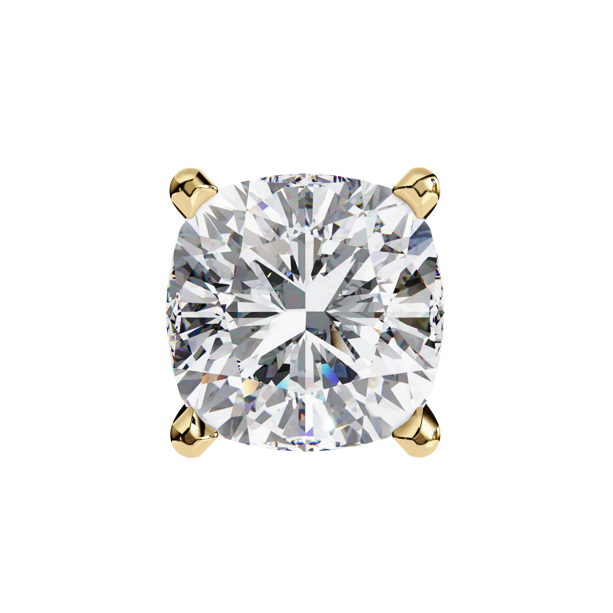 Radiant Cushion-Cut Diamond Stud Earrings in Gold