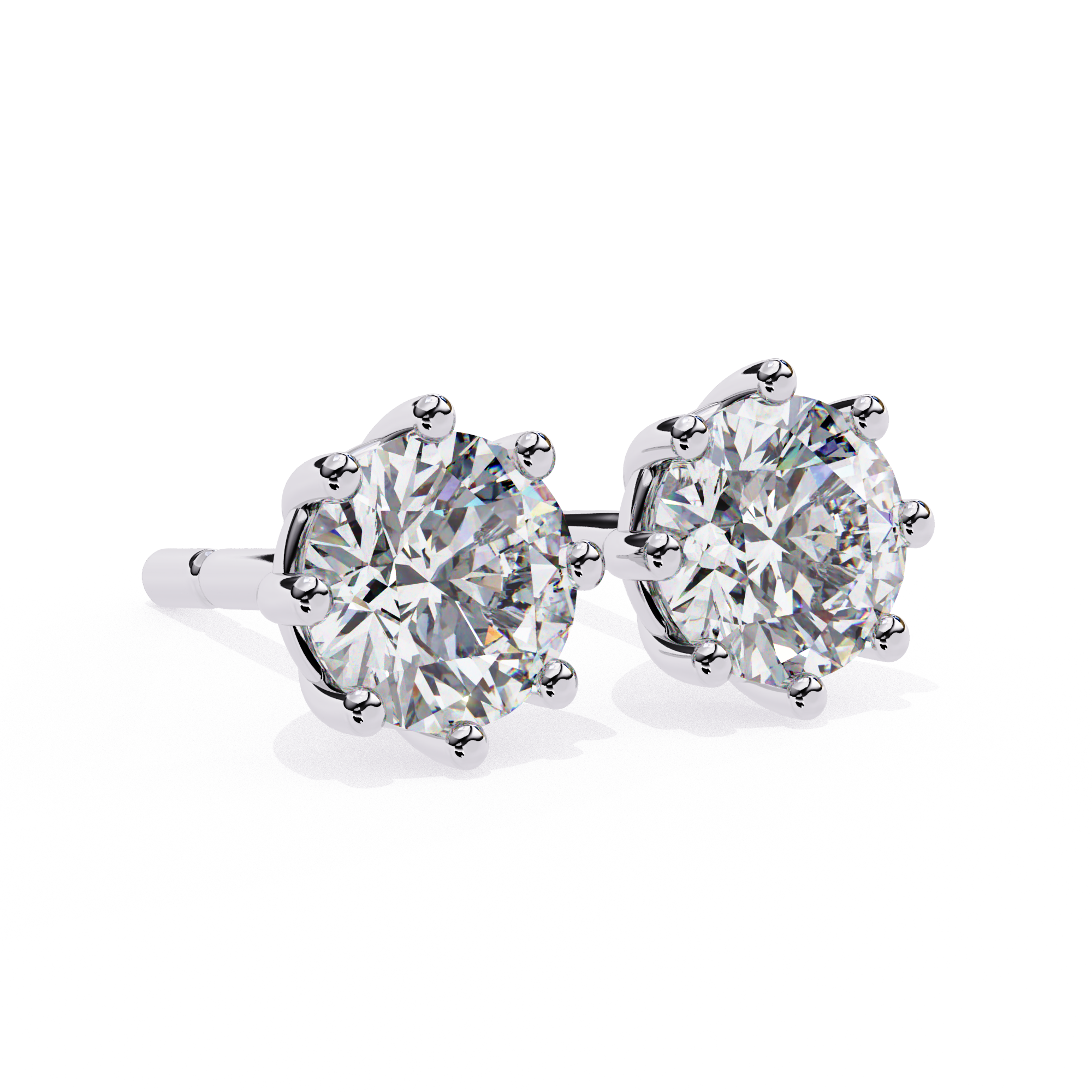 Classic 6-Prong Solitaire Diamond Stud Earrings